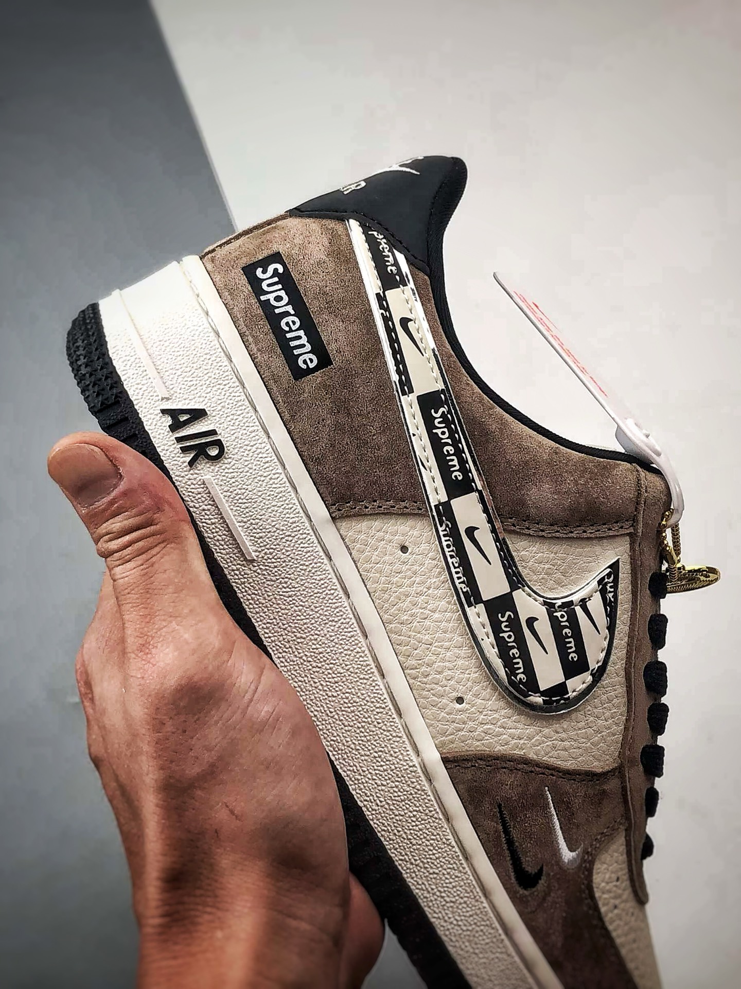 Sup x Air Force 1 Low 白棕黑反光钩 WY0655-101 Sup x Air Force 1 Low 白棕黑反光钩 WY0655-101