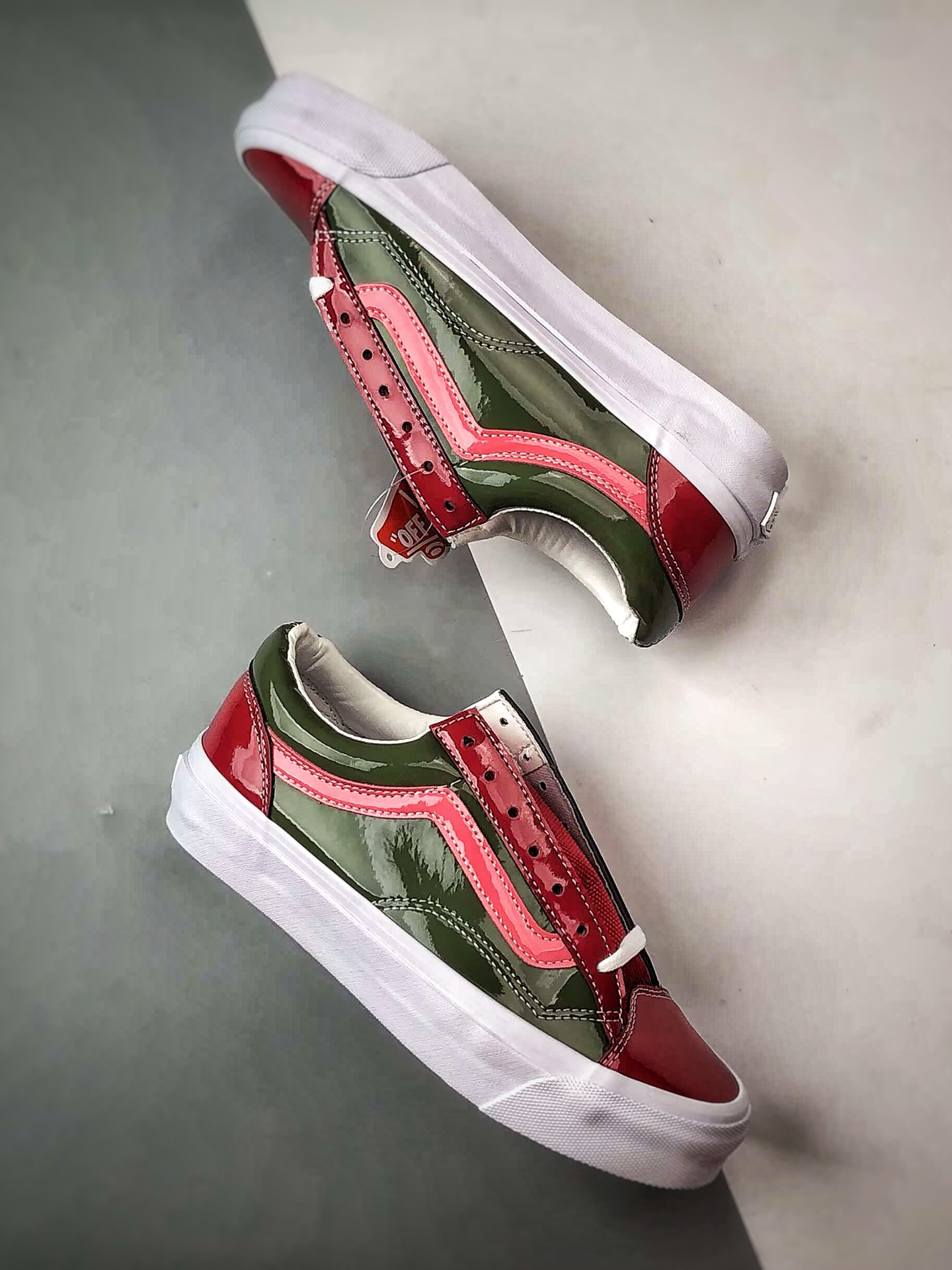 Vans Premium Old Skool 36 漆皮红绿 万斯 环保经典简约休闲板鞋