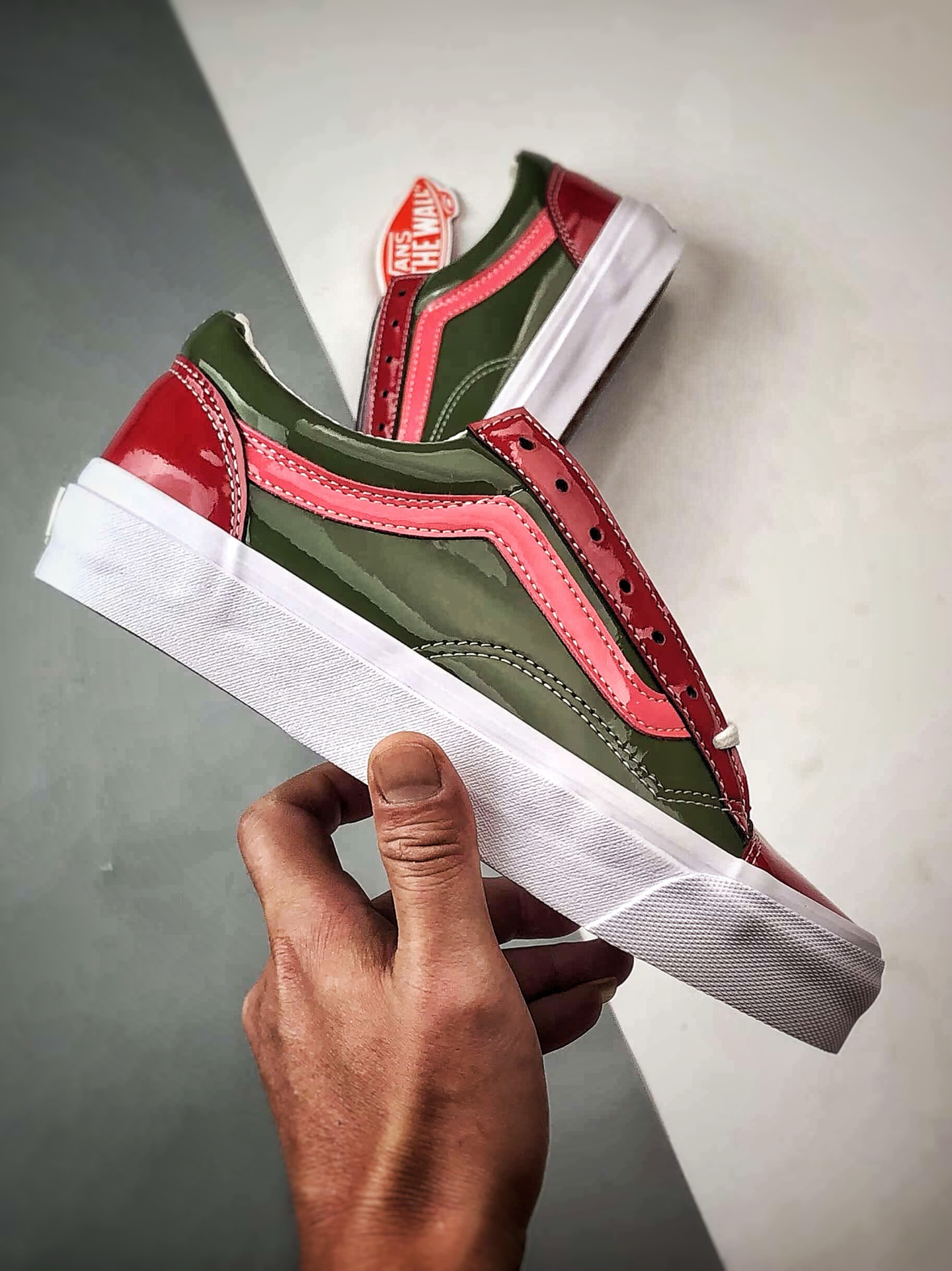 Vans Premium Old Skool 36 漆皮红绿 万斯 环保经典简约休闲板鞋