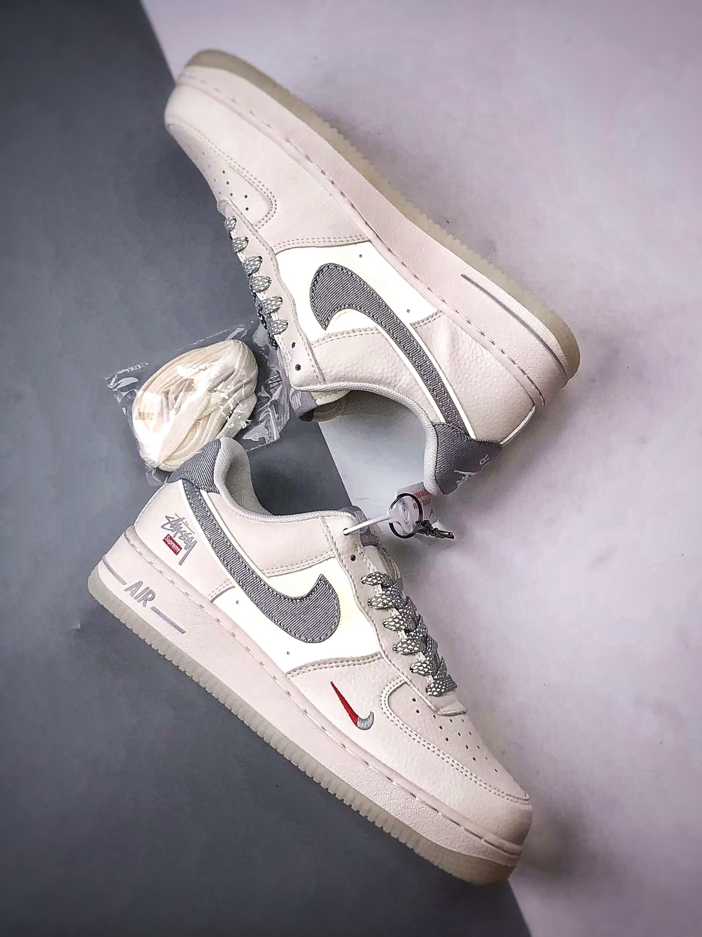 Stussy x Air Force 1 Low 米白灰牛仔钩 DN9688-106 Stussy x Air Force 1 Low 米白灰牛仔钩 DN9688-106
