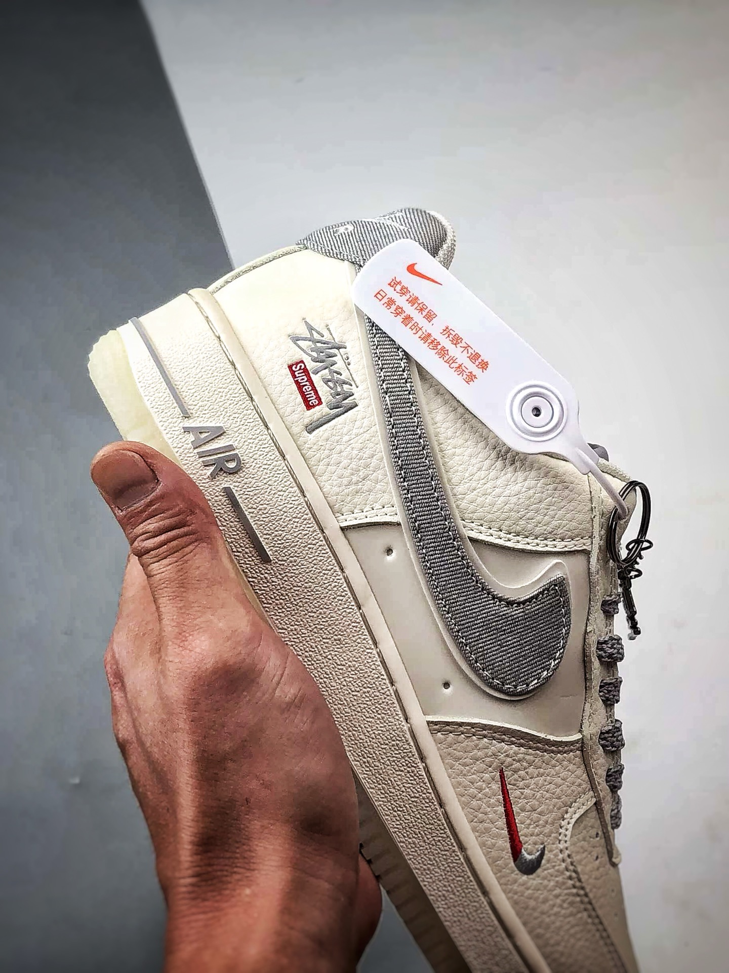 Stussy x Air Force 1 Low 米白灰牛仔钩 DN9688-106 Stussy x Air Force 1 Low 米白灰牛仔钩 DN9688-106