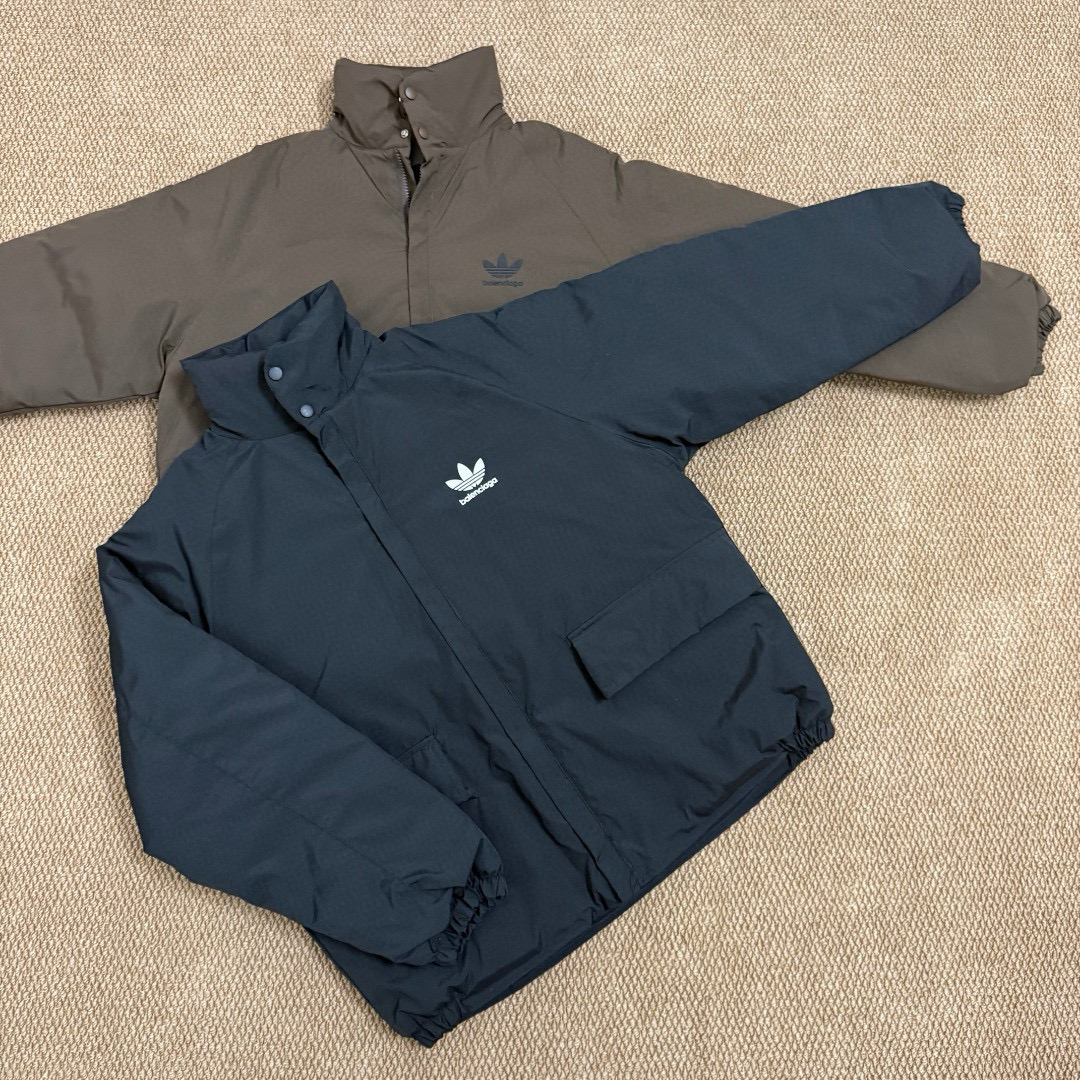 P150 número de modelo: wk174 Balenciaga x adidas 25FW invierno nueva chaqueta de algodón con cuello alto y unión limita…