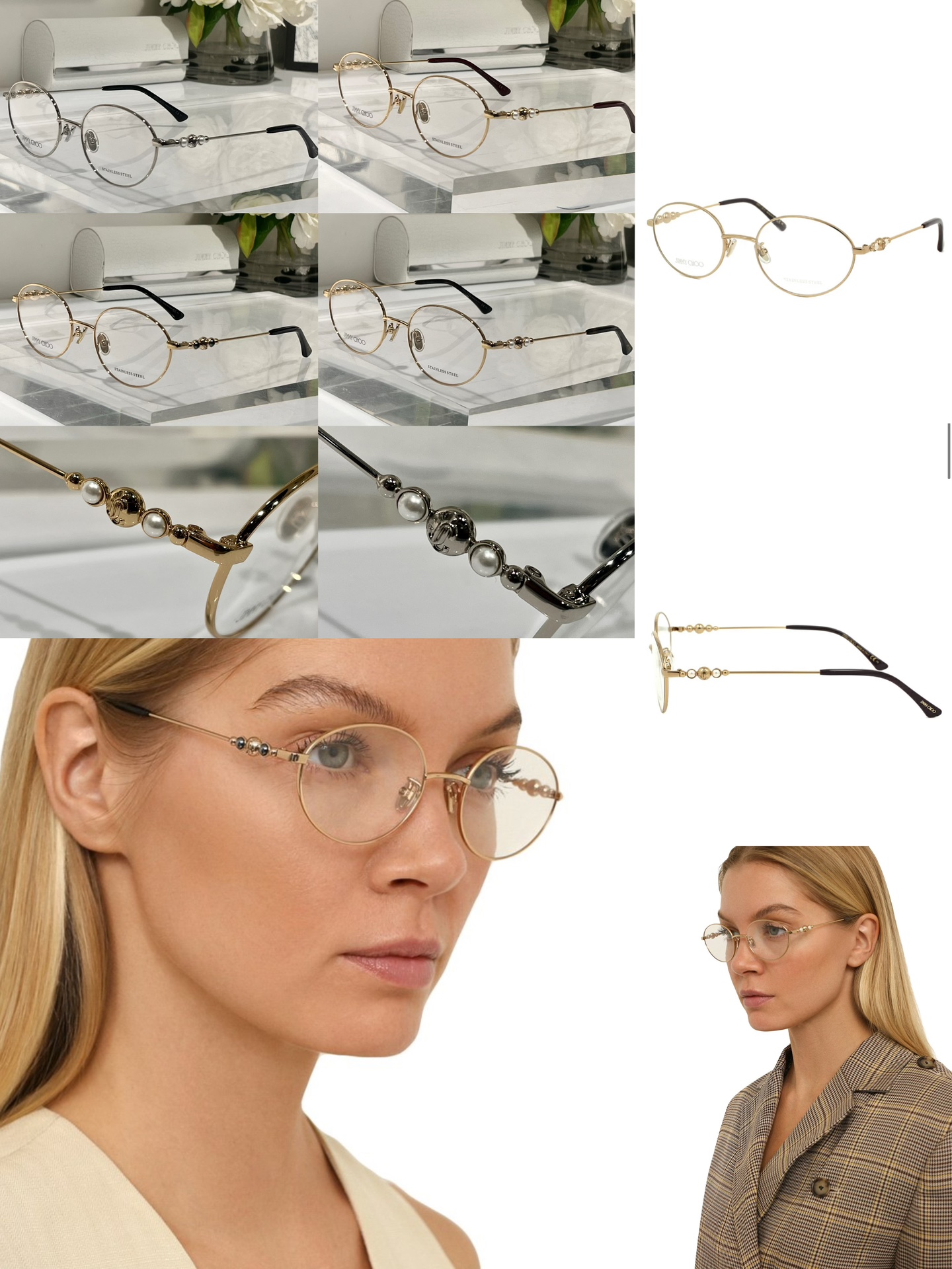Jimmycho. High-quality frame JC340 (Ellipse) Size: 53-20-145