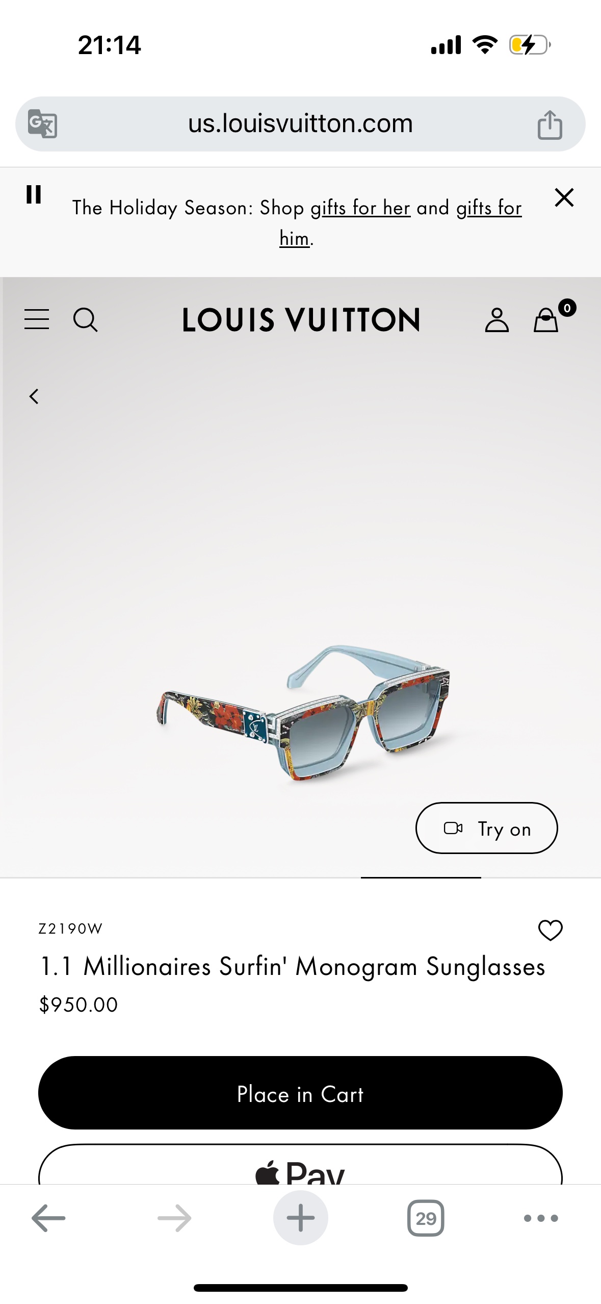  24/25 Add new colors
TOP QUALITY 
LV96006 Millionai