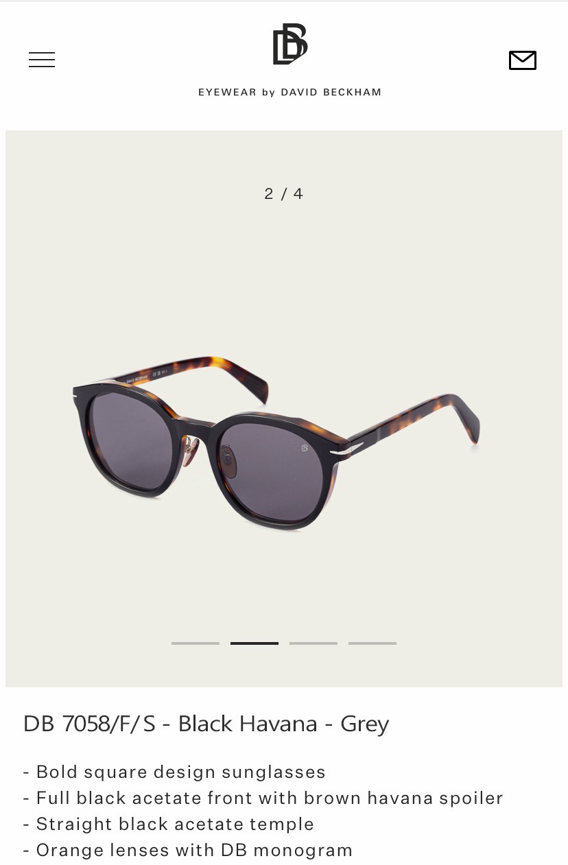  David Beckham
Size：52口23 145
Model：DB 58
