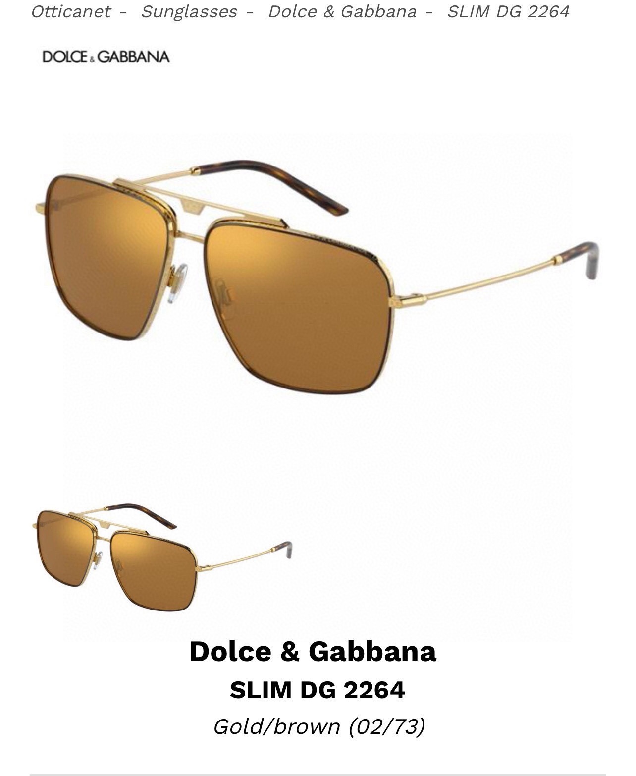  DOLCE&GABBAN*
ModelDG2264
Size61-15-145

