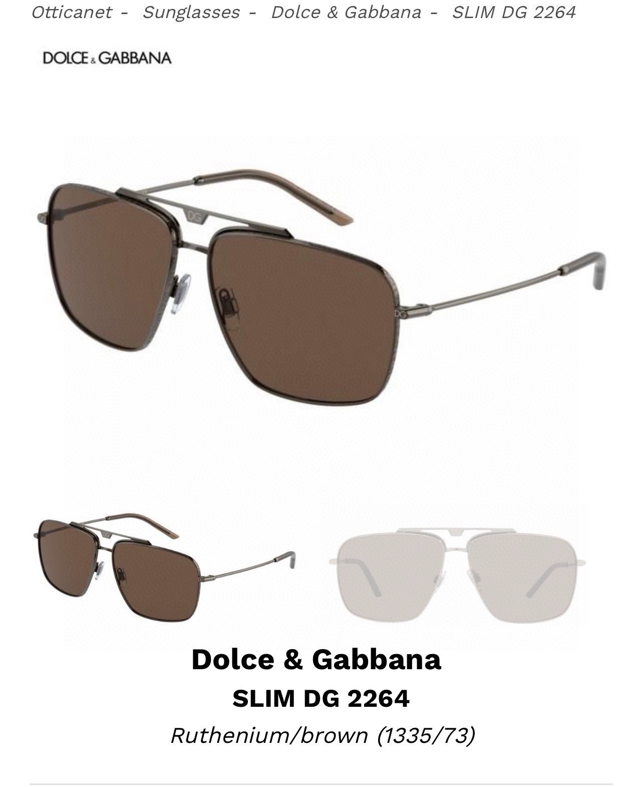  DOLCE&GABBAN*
ModelDG2264
Size61-15-145
