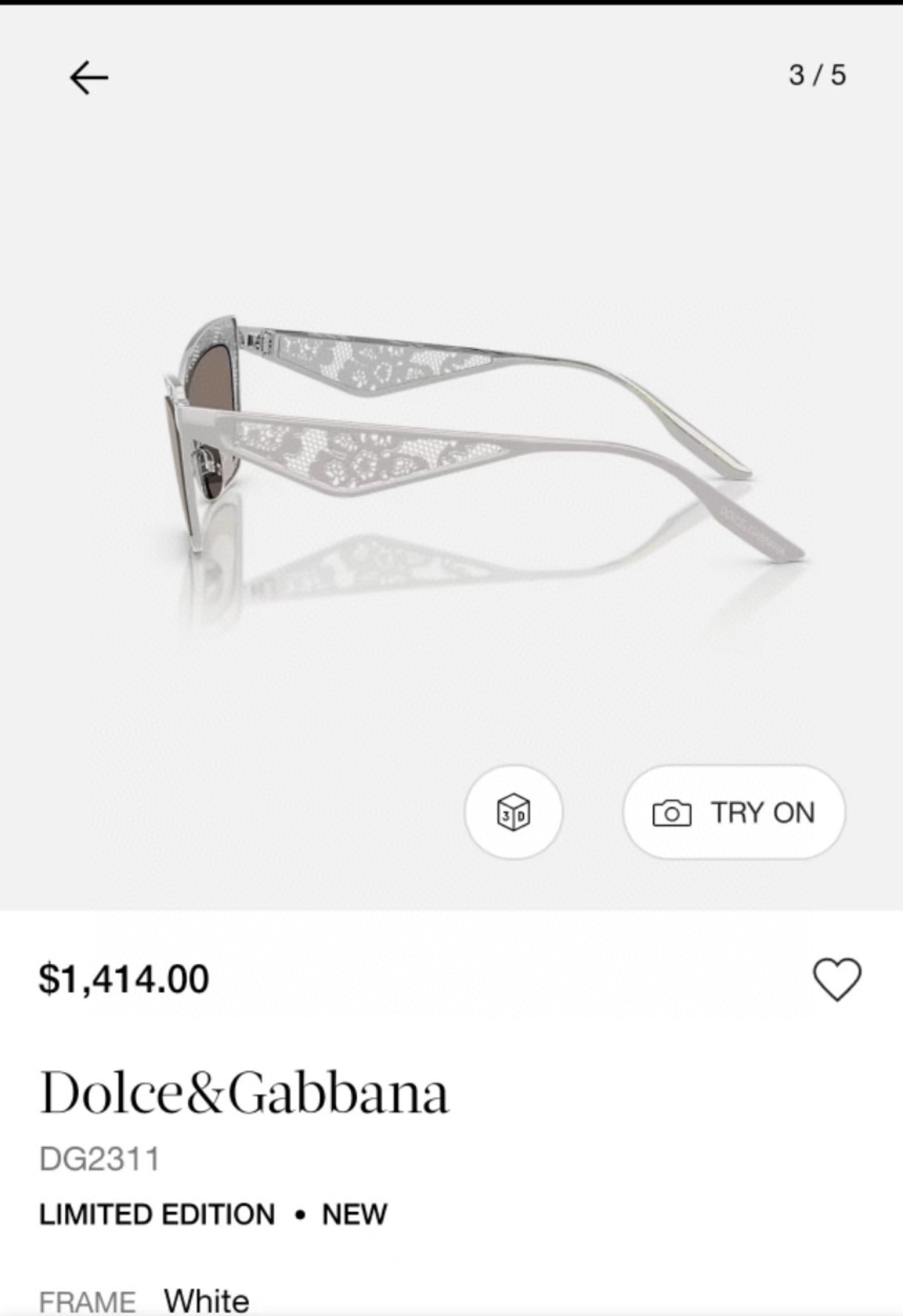  DOLCE & GABBAN*
MODEL：DG2311
SIZE51口20-145

