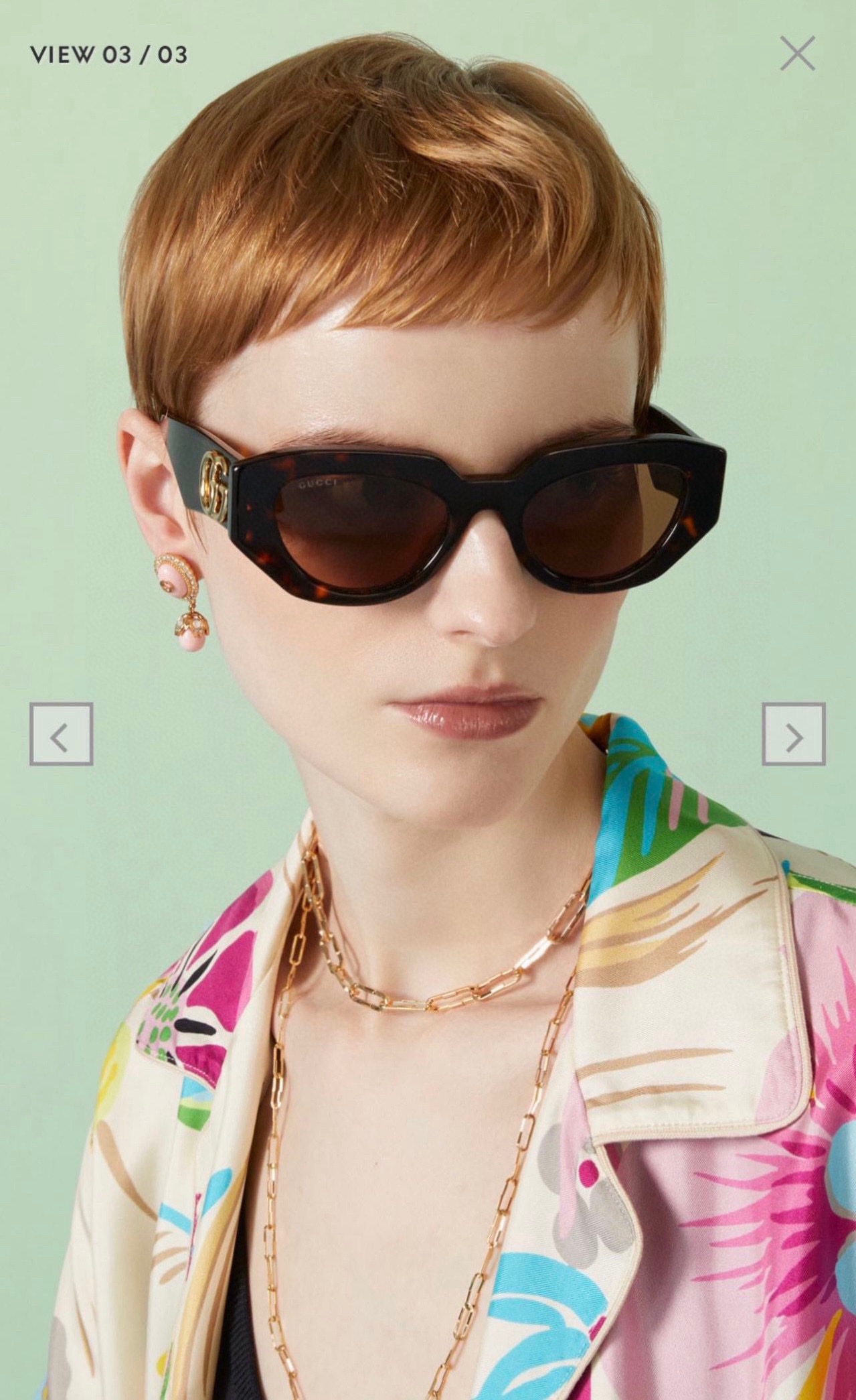  GUCCI
MOD：GG1421S
Size：52口20 145
