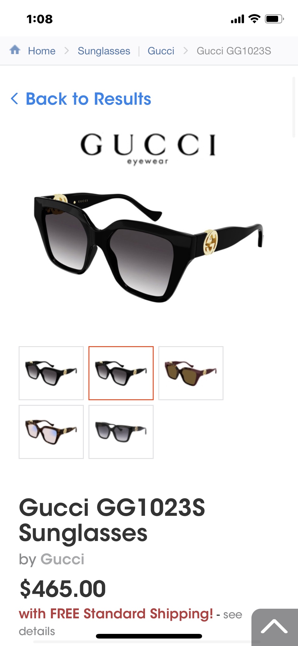  GUCC*
MODEL：GG1023S
SIZE：54口17–145

