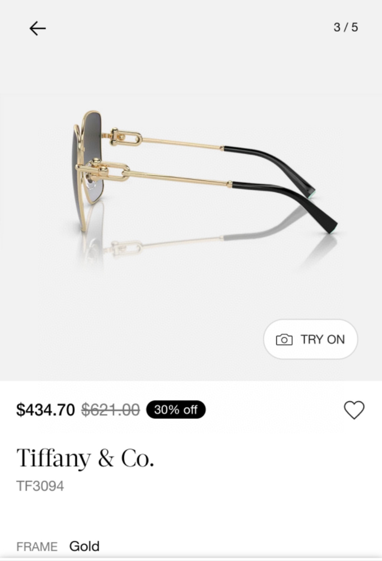  TIFFANY & CO.
MODELTF3094
Size：50口24 140
