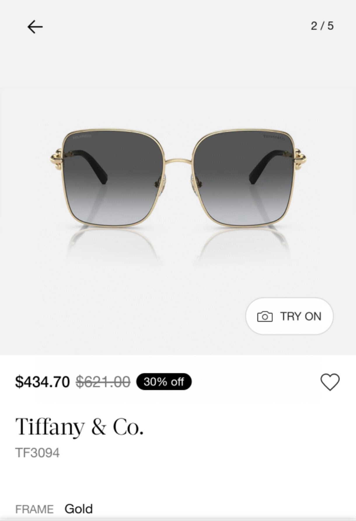  TIFFANY & CO.
MODELTF3094
Size：50口24 140
