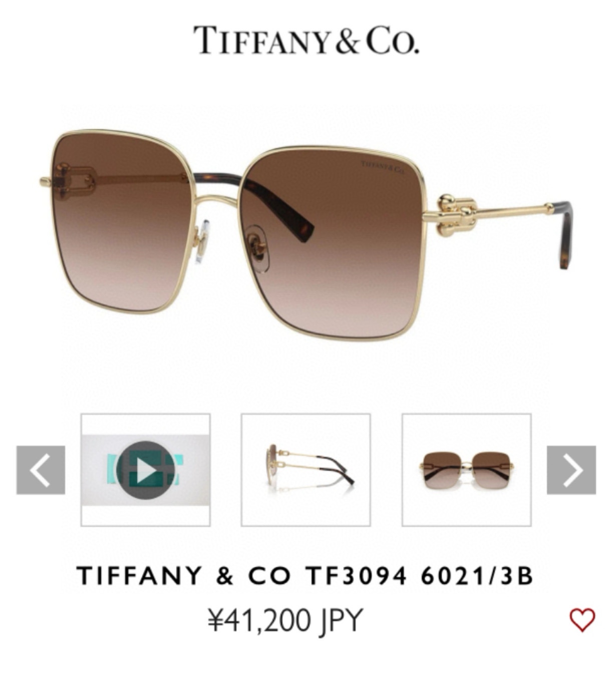  TIFFANY & CO.
MODELTF3094
Size：50口24 140
