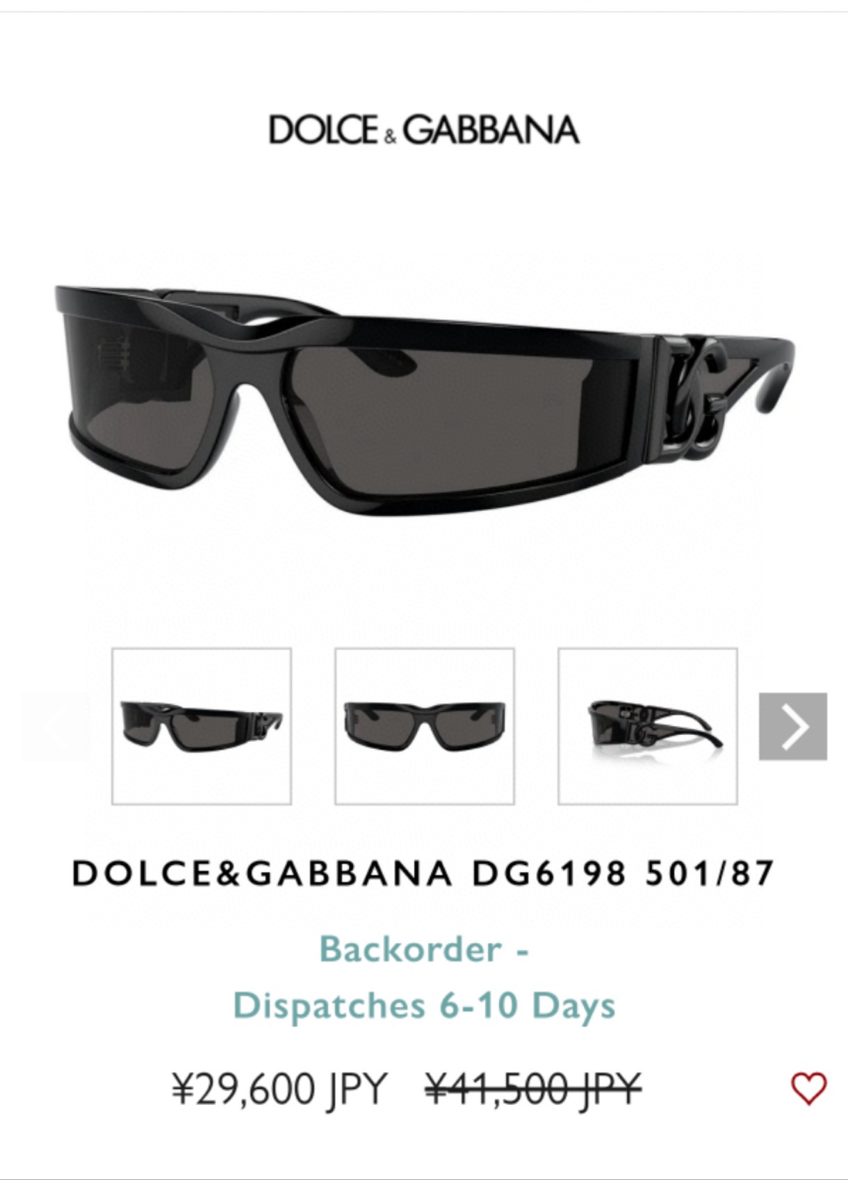  DOLCE & GABBAN*
MODEL：DG6198
SIZE63口16-130
