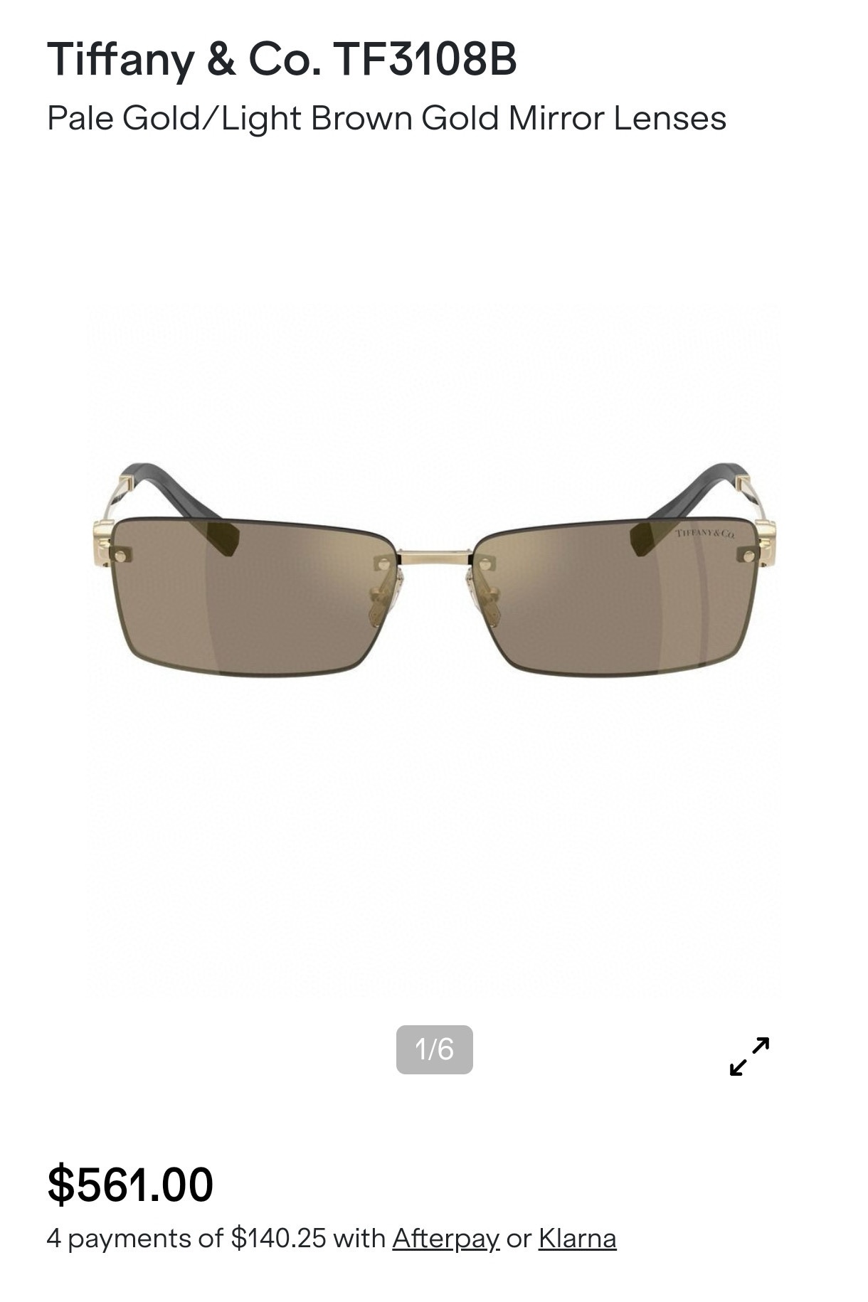  TIFFANY&Co.
MODEL：TF3108B
SIZE：60口17-140
