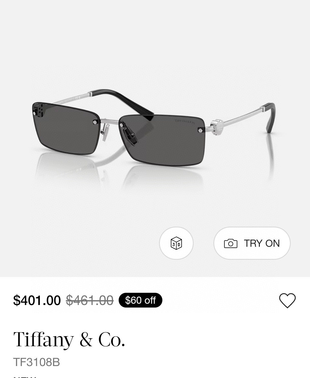  TIFFANY&Co.
MODEL：TF3108B
SIZE：60口17-140
