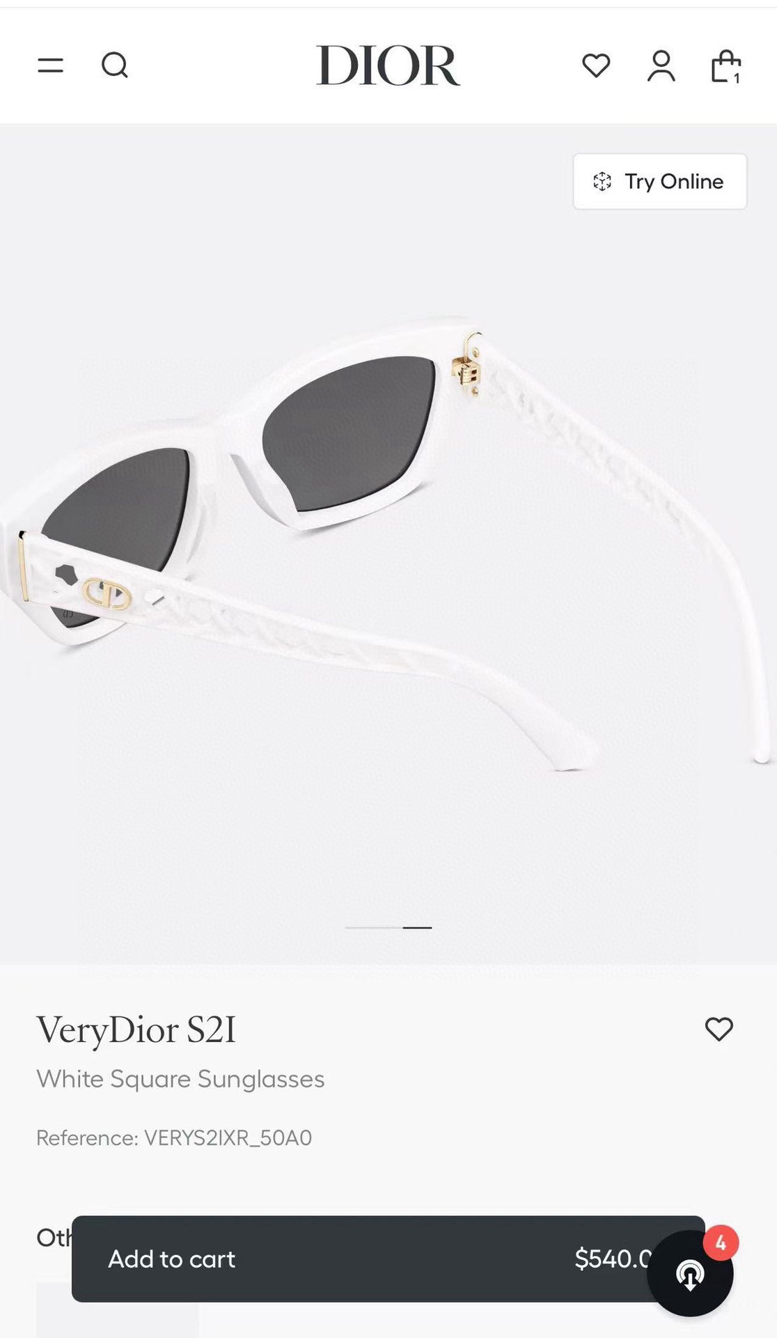  DIOR
MOD：VeryDior S2F
Size：55口19 140
