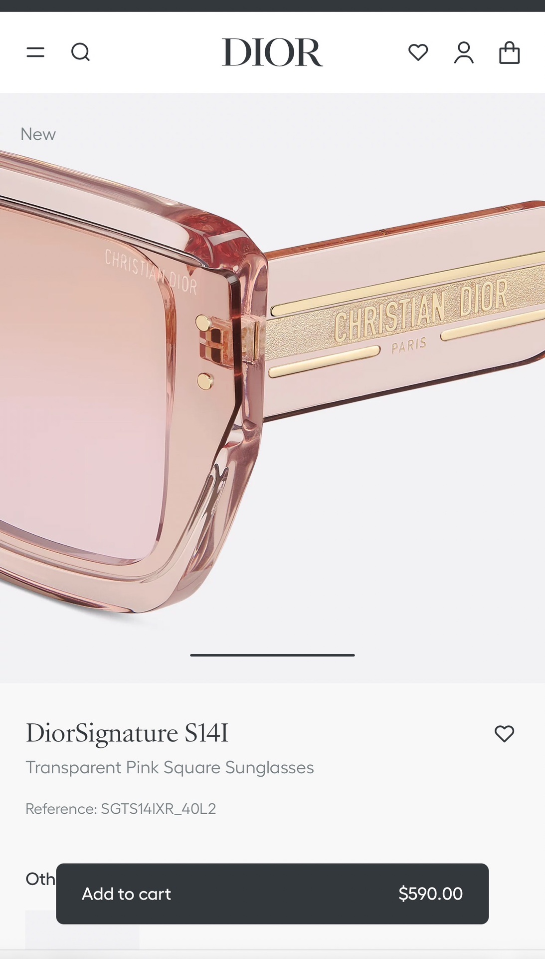  DIOR
MOD：DiorSignatureS14F
Size：66口16 140
