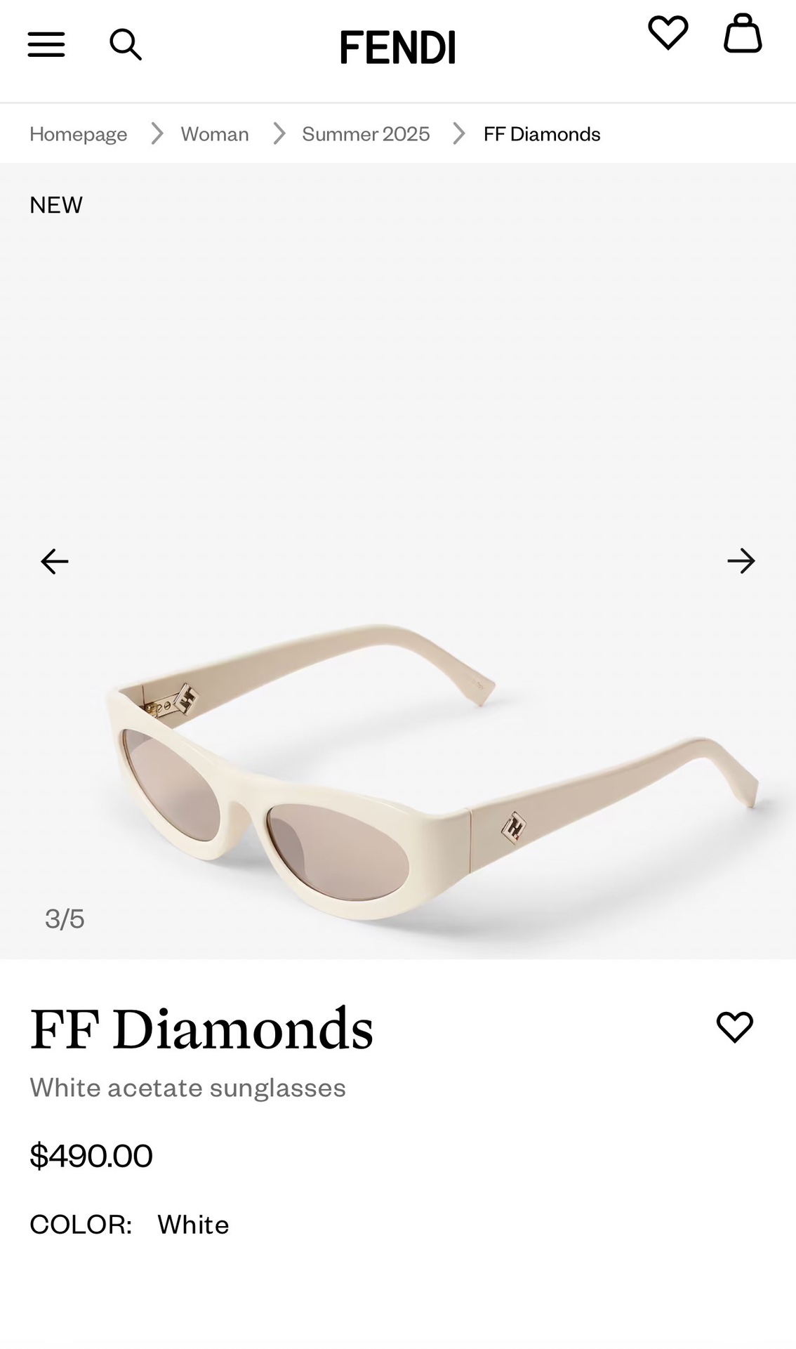  ￼ Fendi*
MOD FE40149U
Size58-19-140
