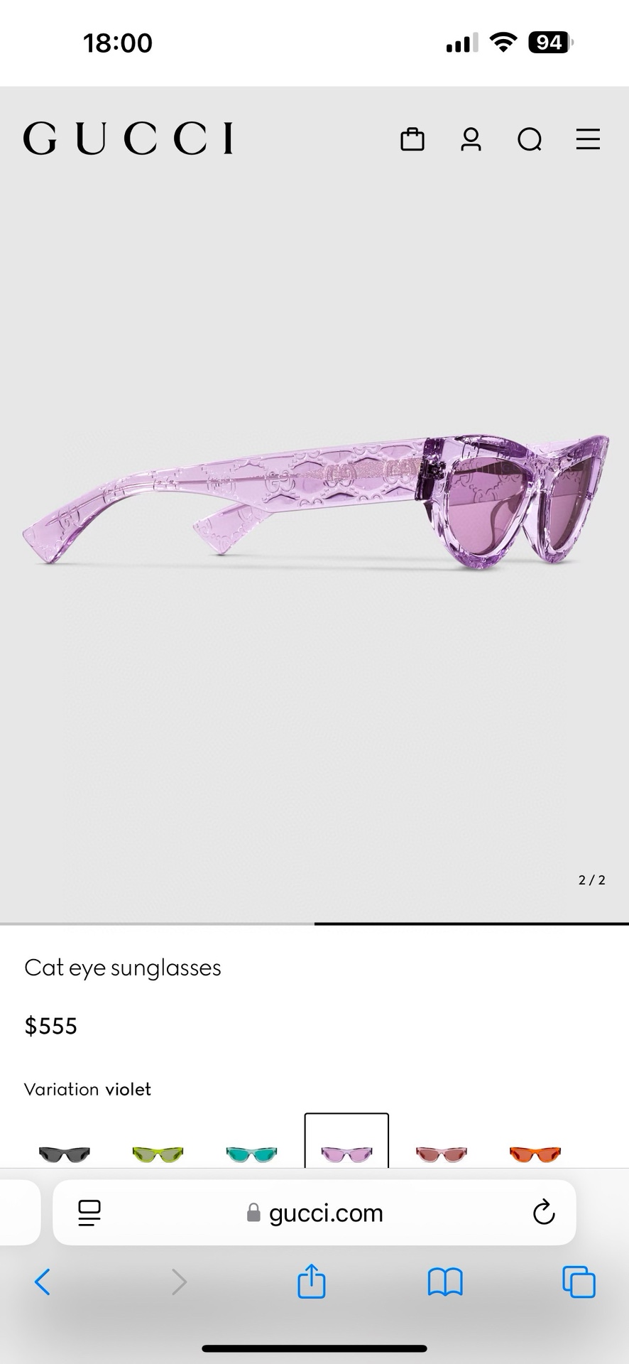  GUCC*
MODEL：GG1834S
Size： 55-18-145

