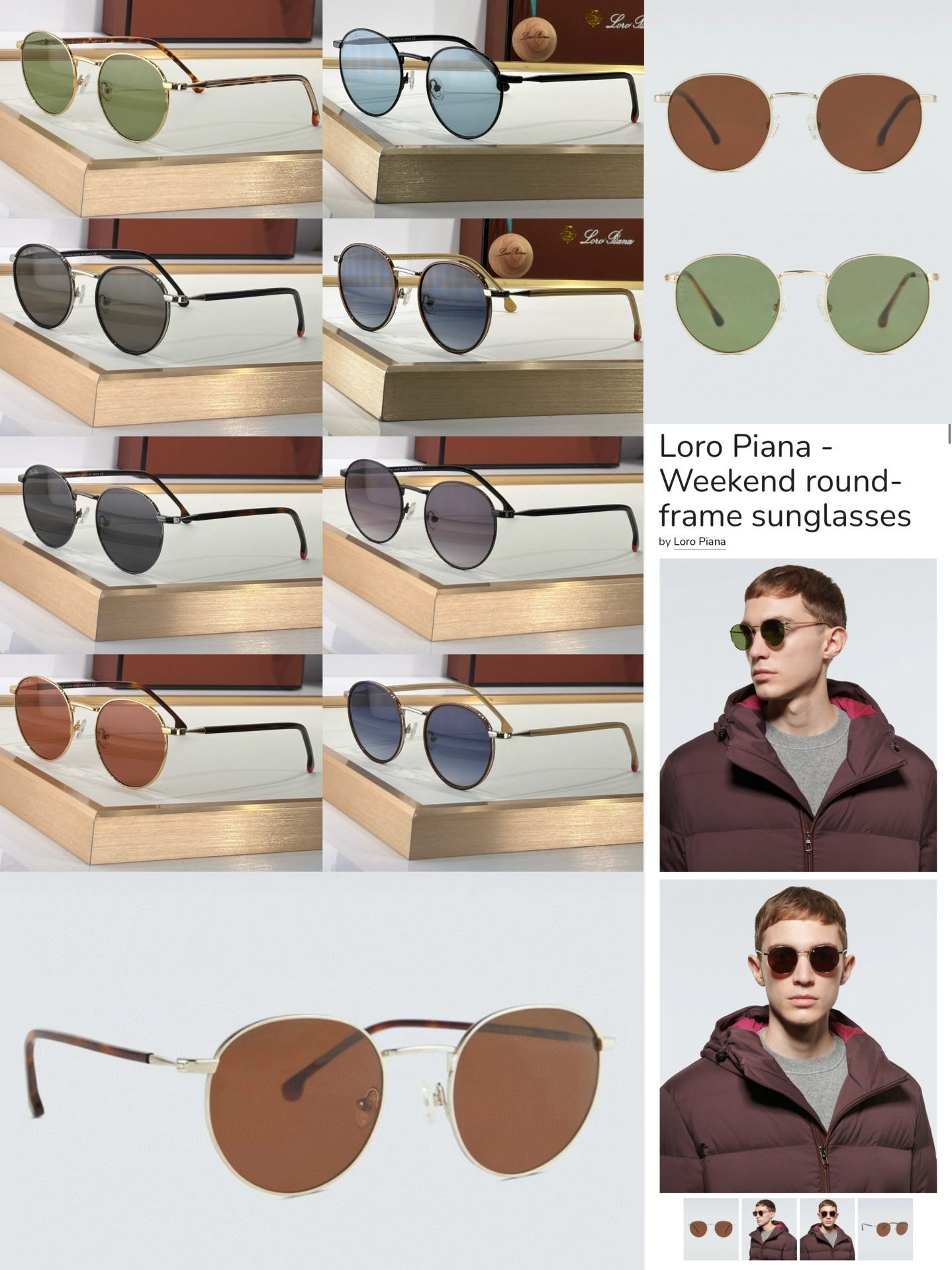 Loro Piana FAI4924 Round Frame Sunglasses | Durable Mineral Glass Lens