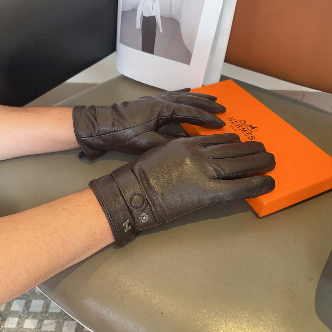 Hermes Guantes Hombres Piel de oveja Colección otoño – invierno Fashion