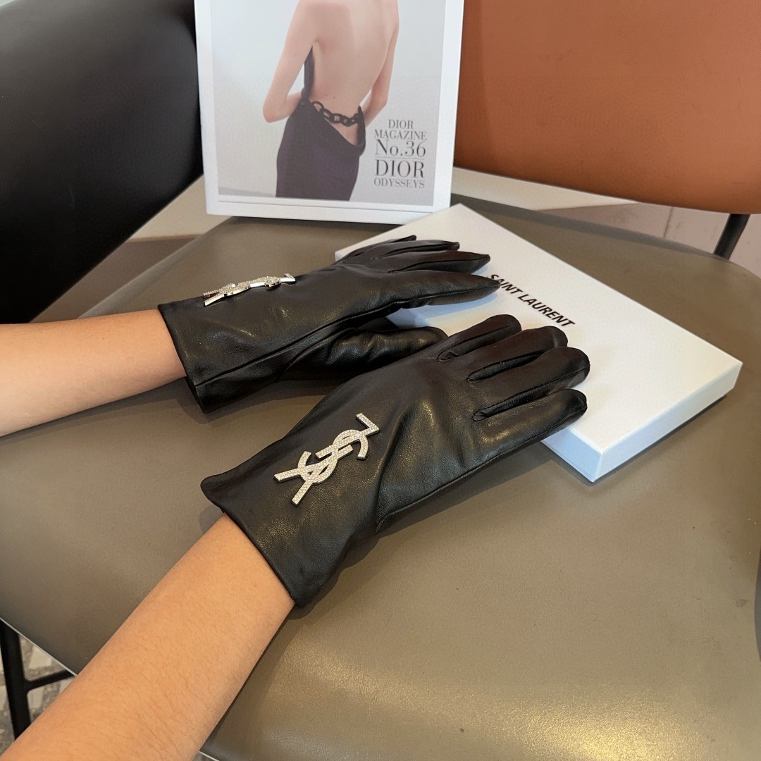 💰275 St. Roland’s lambskin gloves, fashion gloves, warm and velvet in autumn and winter - 图片 1