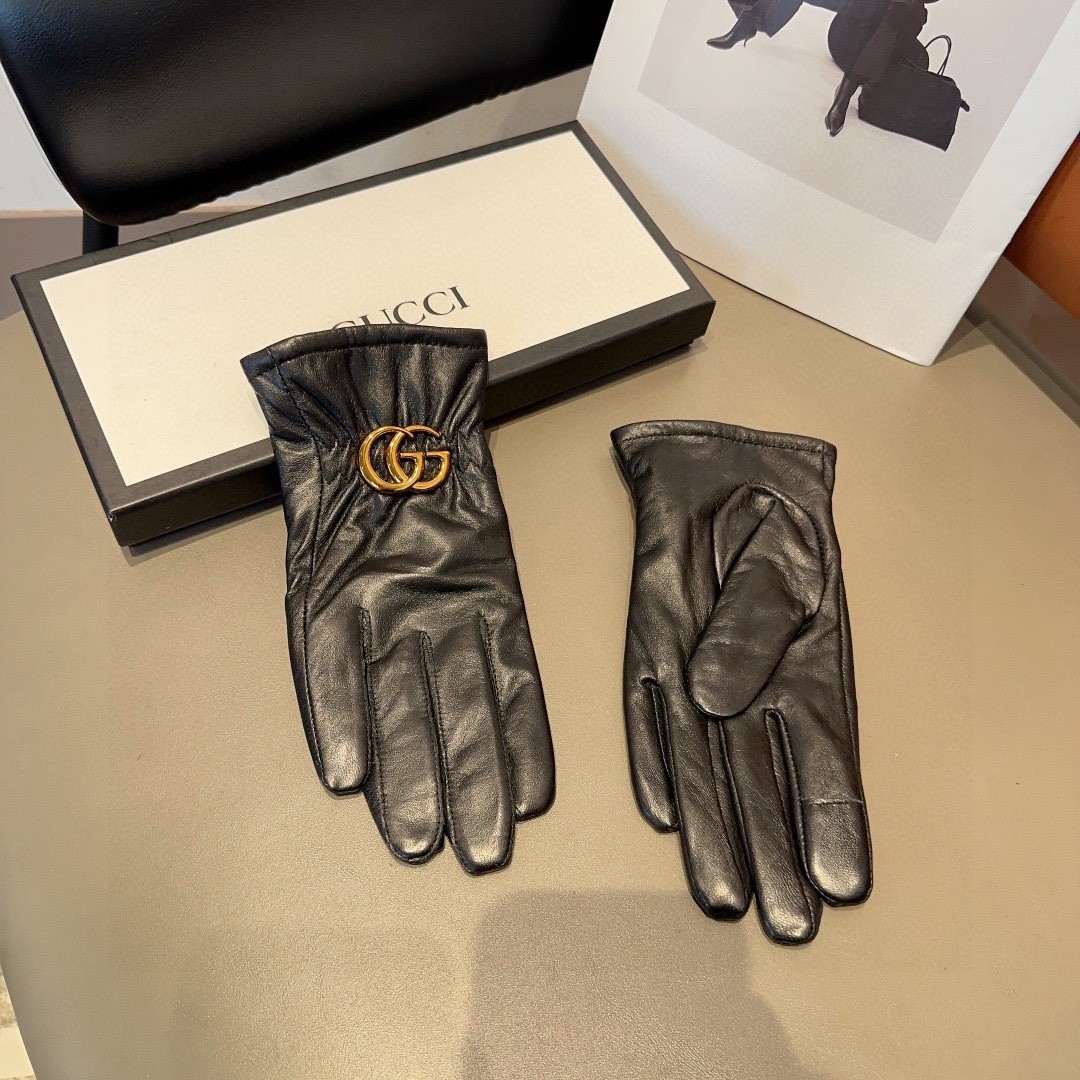 Luxurious Gucci Sheep-Skin Gloves: Stylish, Warm, and Comfortable for Fall/Winter Fashion. - 图片 5