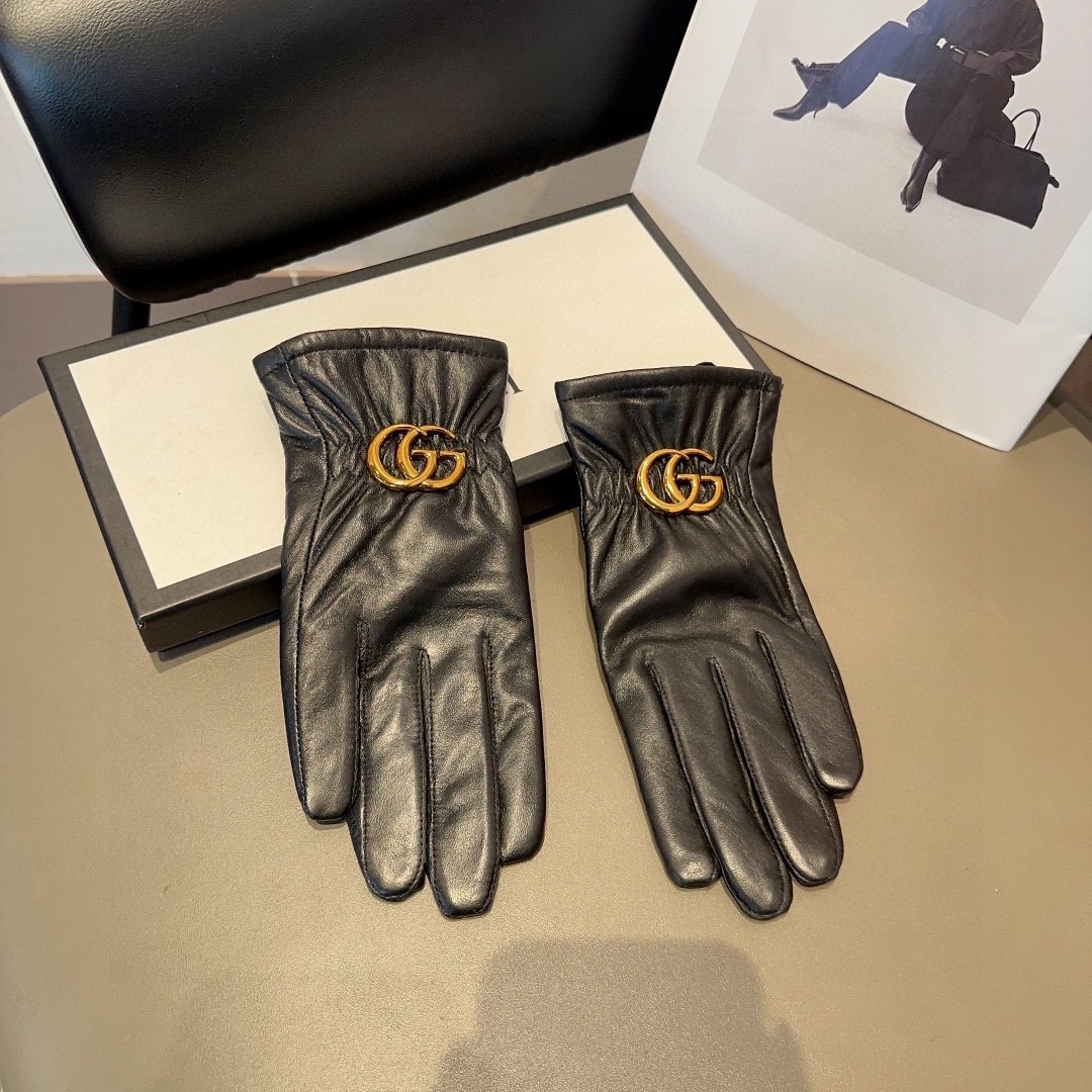 Luxurious Gucci Sheep-Skin Gloves: Stylish, Warm, and Comfortable for Fall/Winter Fashion. - 图片 6