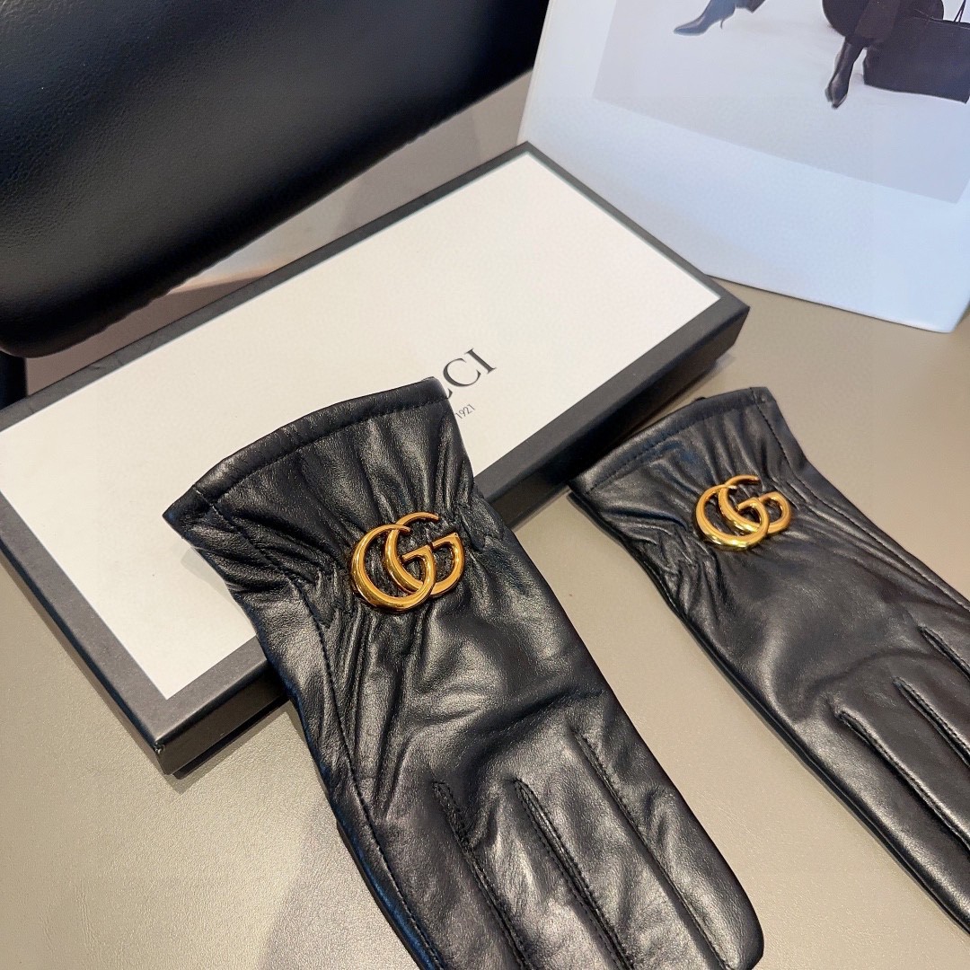 Luxurious Gucci Sheep-Skin Gloves: Stylish, Warm, and Comfortable for Fall/Winter Fashion. - 图片 7