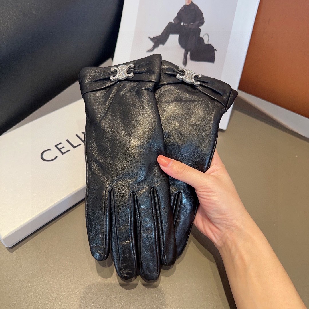 💰275 CÉLINE’S LAMB-SKIN GLOVES, FASHION GLOVES, WARM AND WARM IN THE AUTUMN AND WINTER. ML - 图片 8