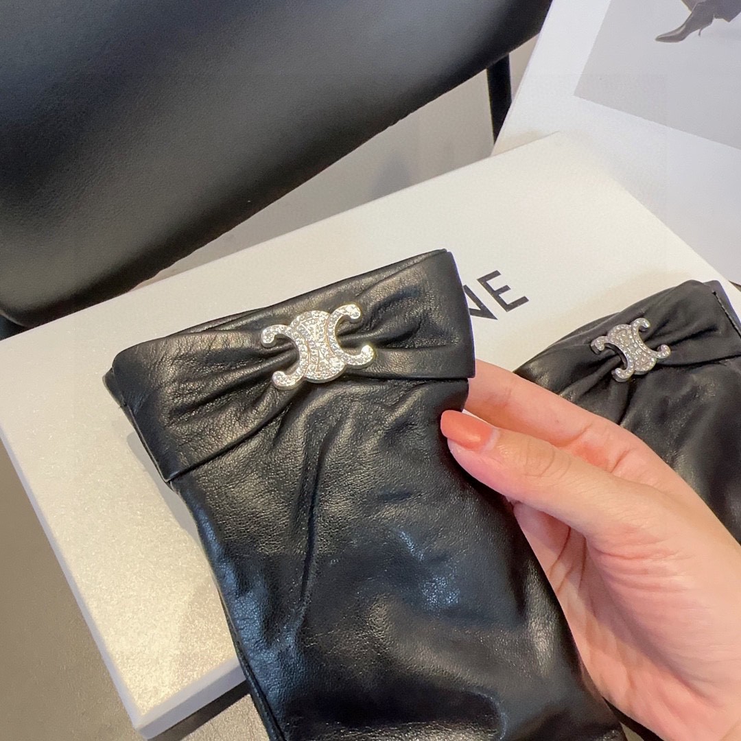 💰275 CÉLINE’S LAMB-SKIN GLOVES, FASHION GLOVES, WARM AND WARM IN THE AUTUMN AND WINTER. ML - 图片 7