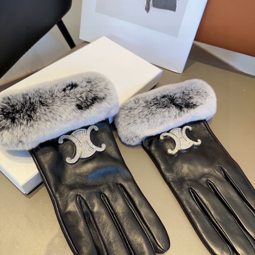 Luxurious Céline Lamb-Skin Fashion Gloves for Fall and Winter Warmth – Style ML - 图片 6