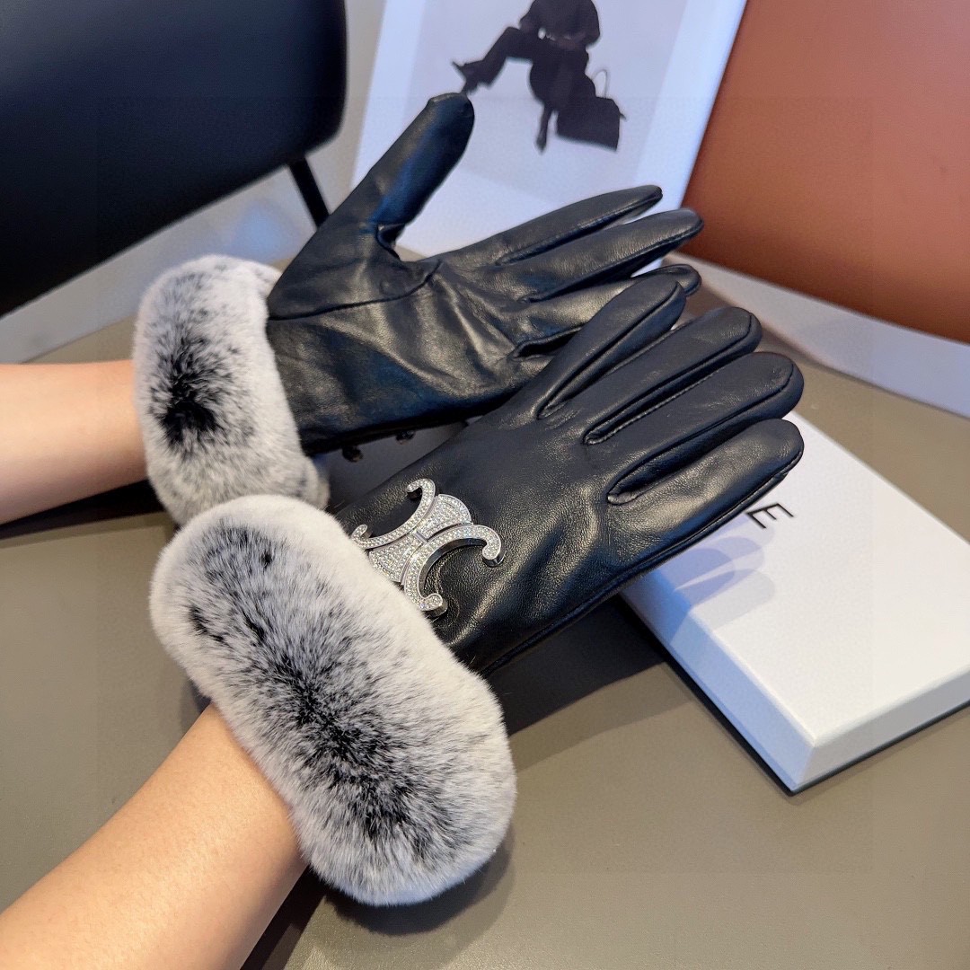 Luxurious Céline Lamb-Skin Fashion Gloves for Fall and Winter Warmth – Style ML - 图片 2