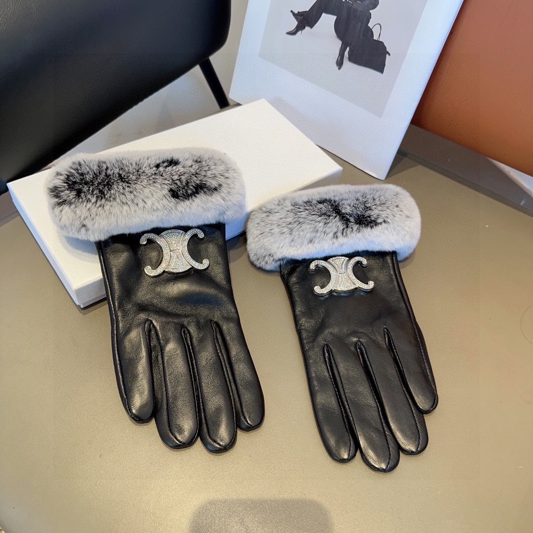 Luxurious Céline Lamb-Skin Fashion Gloves for Fall and Winter Warmth – Style ML - 图片 4
