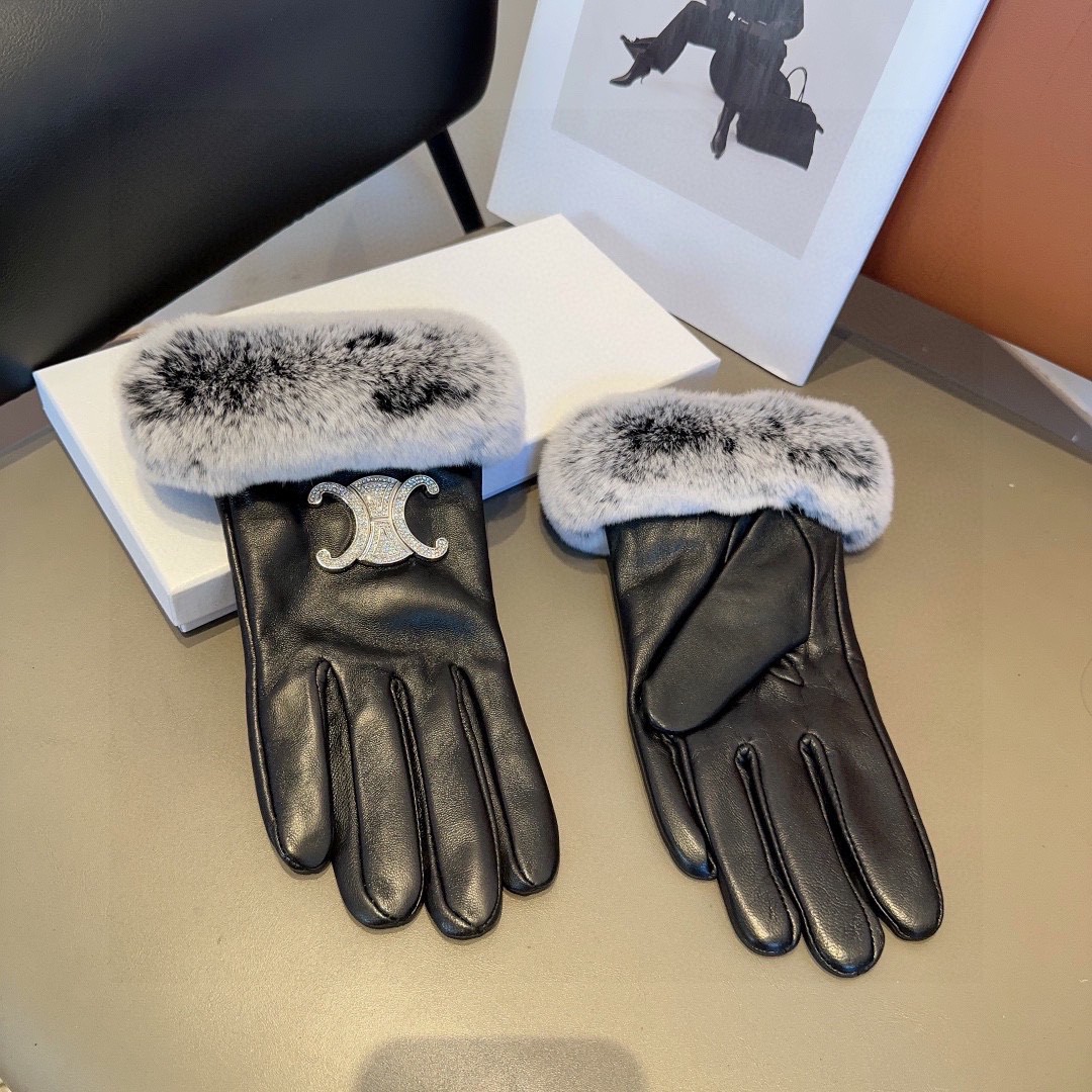 Luxurious Céline Lamb-Skin Fashion Gloves for Fall and Winter Warmth – Style ML - 图片 5