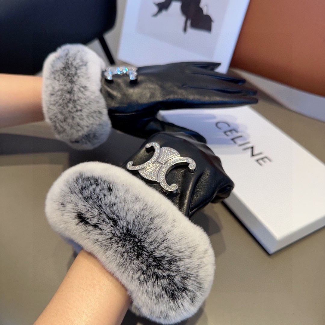 Luxurious Céline Lamb-Skin Fashion Gloves for Fall and Winter Warmth – Style ML - 图片 3