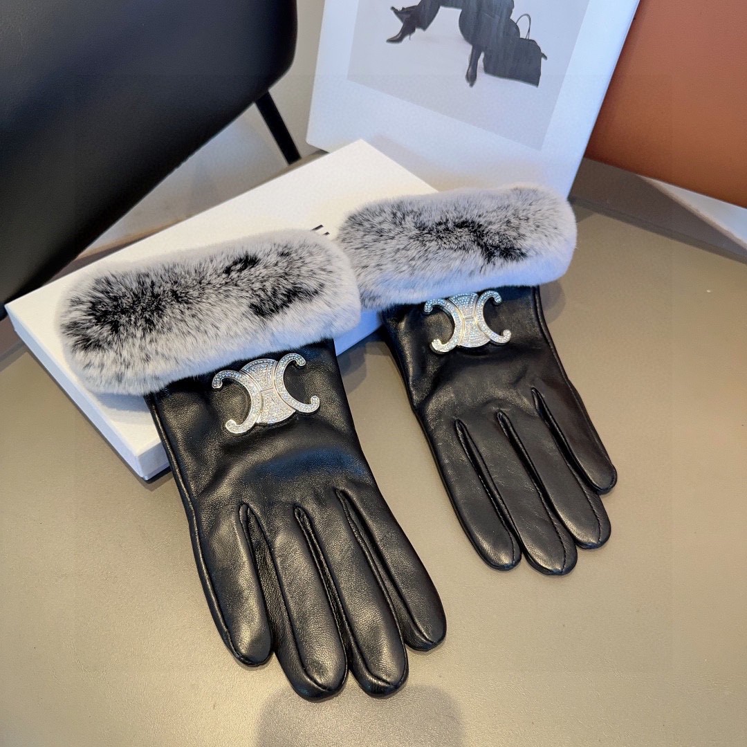 Luxurious Céline Lamb-Skin Fashion Gloves for Fall and Winter Warmth – Style ML - 图片 9