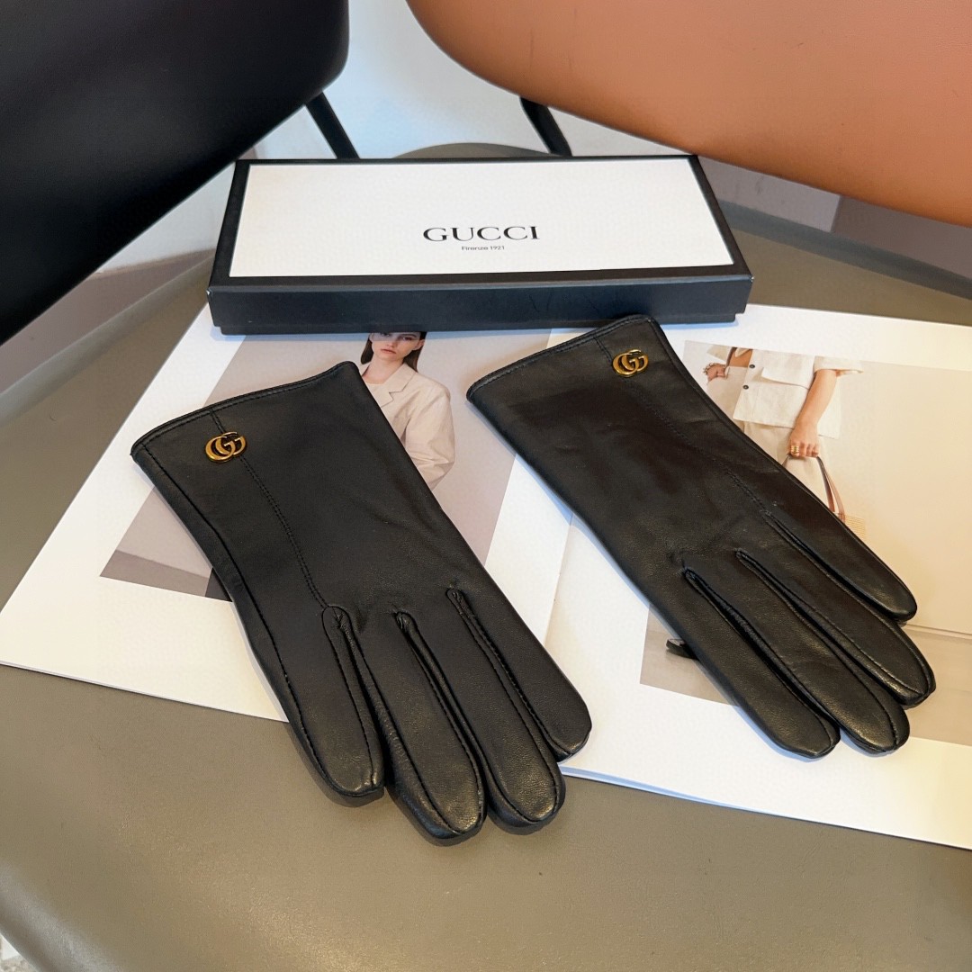 Luxurious Gucci Sheep-Skin Fashion Gloves for Fall/Winter: Classic, Warm, and Comfortable - 图片 3