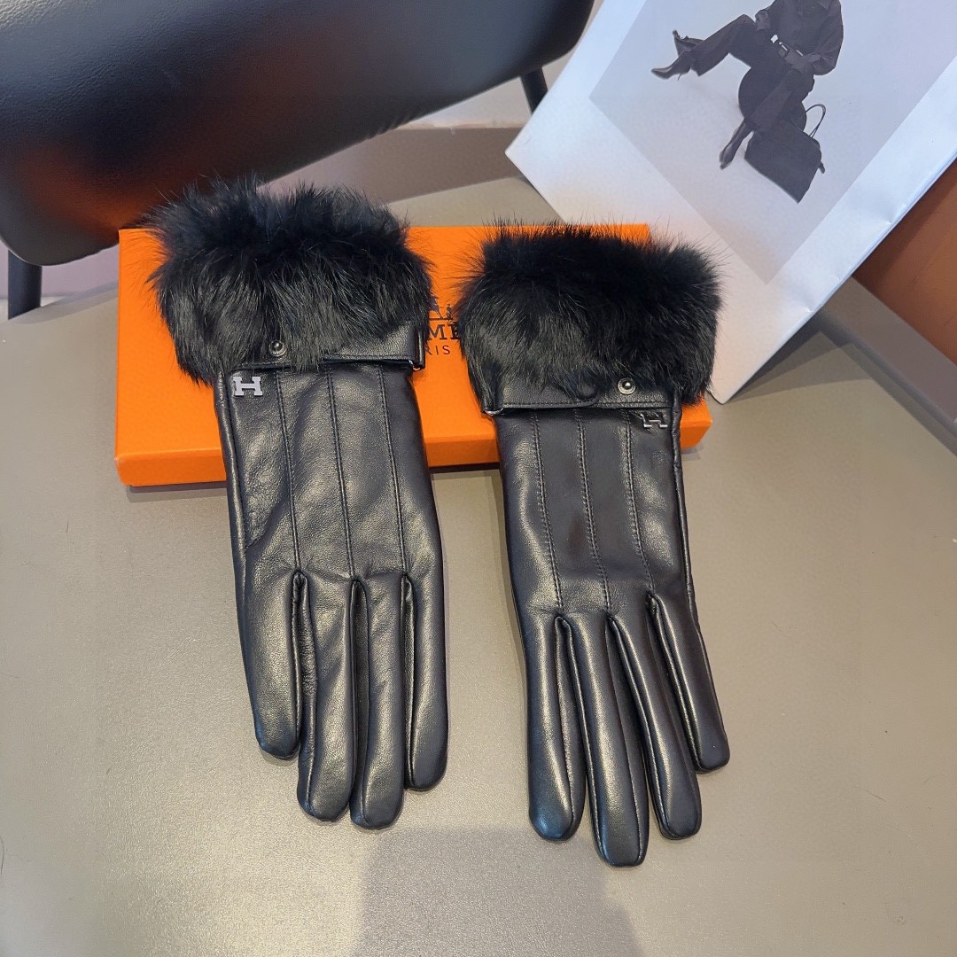💰300 EMASS WOMEN’S SHEEPSKIN GLOVES, FASHION GLOVES, WARM AND WARM IN AUTUMN AND WINTER. NUMBER ML - 图片 4