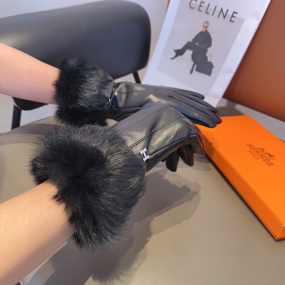 💰300 EMASS WOMEN’S SHEEPSKIN GLOVES, FASHION GLOVES, WARM AND WARM IN AUTUMN AND WINTER. NUMBER ML - 图片 3
