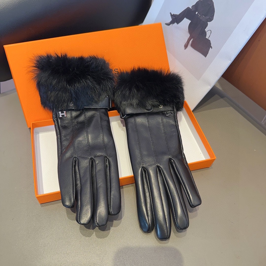 💰300 EMASS WOMEN’S SHEEPSKIN GLOVES, FASHION GLOVES, WARM AND WARM IN AUTUMN AND WINTER. NUMBER ML - 图片 5