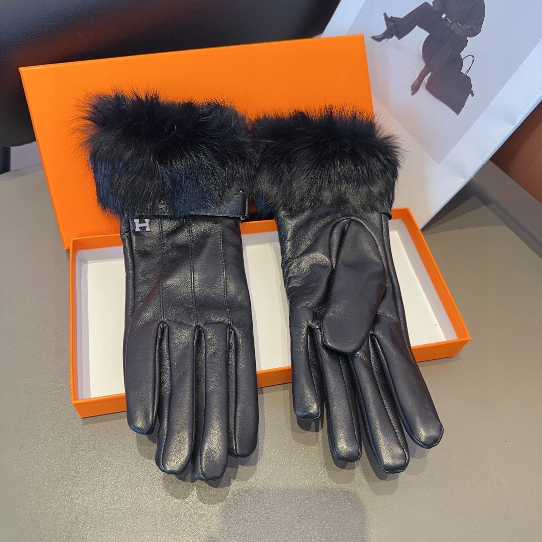 💰300 EMASS WOMEN’S SHEEPSKIN GLOVES, FASHION GLOVES, WARM AND WARM IN AUTUMN AND WINTER. NUMBER ML - 图片 6
