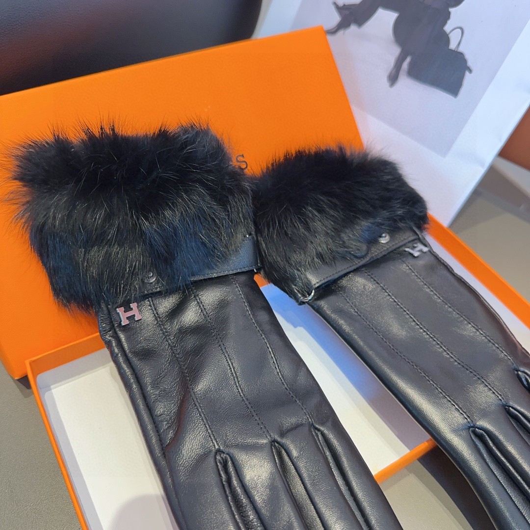 💰300 EMASS WOMEN’S SHEEPSKIN GLOVES, FASHION GLOVES, WARM AND WARM IN AUTUMN AND WINTER. NUMBER ML - 图片 7