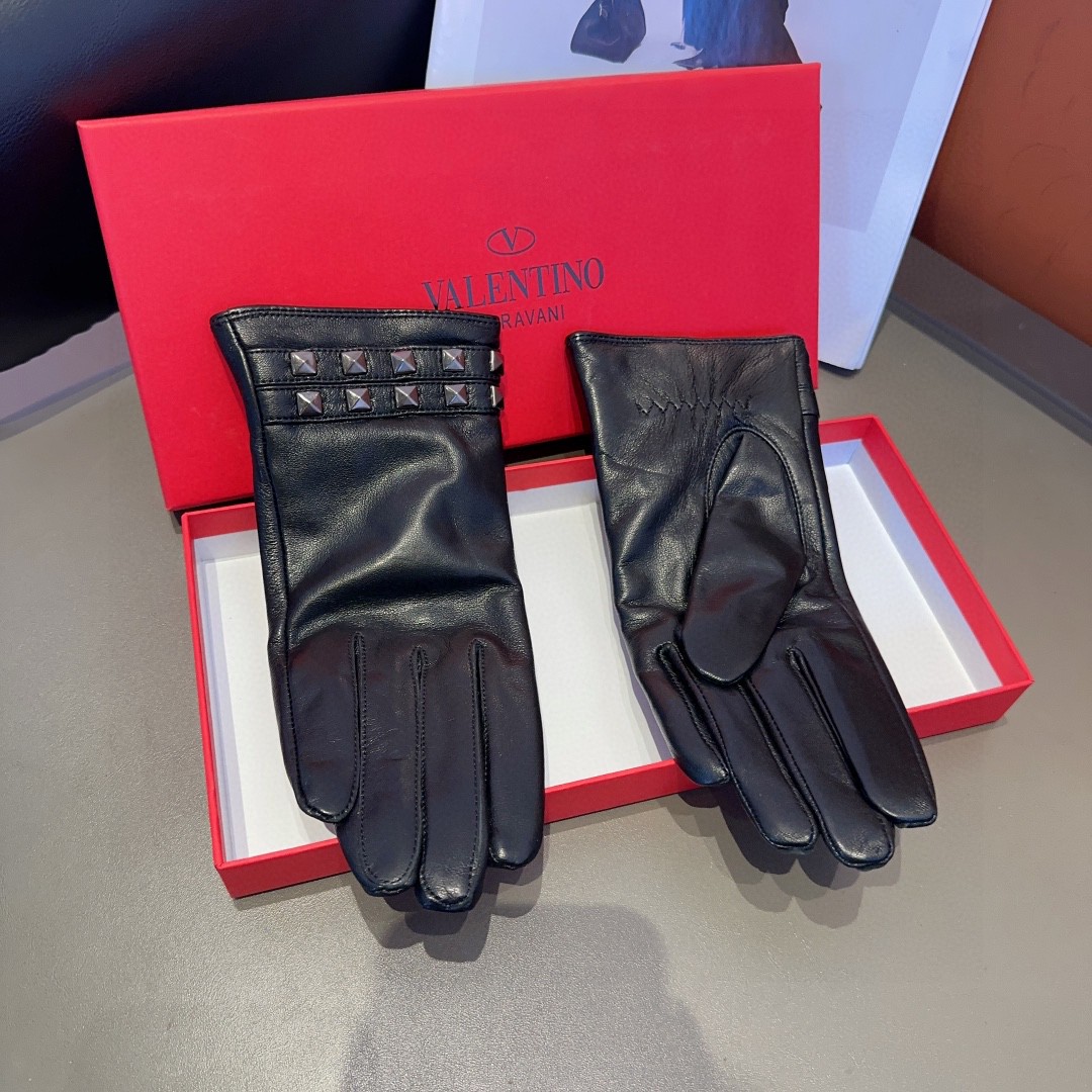 💰250 VALENTINO WOMEN’S SHEEPSKIN GLOVES, FASHION GLOVES, WARM INSIDE OF AUTUMN AND WINTER - 图片 6