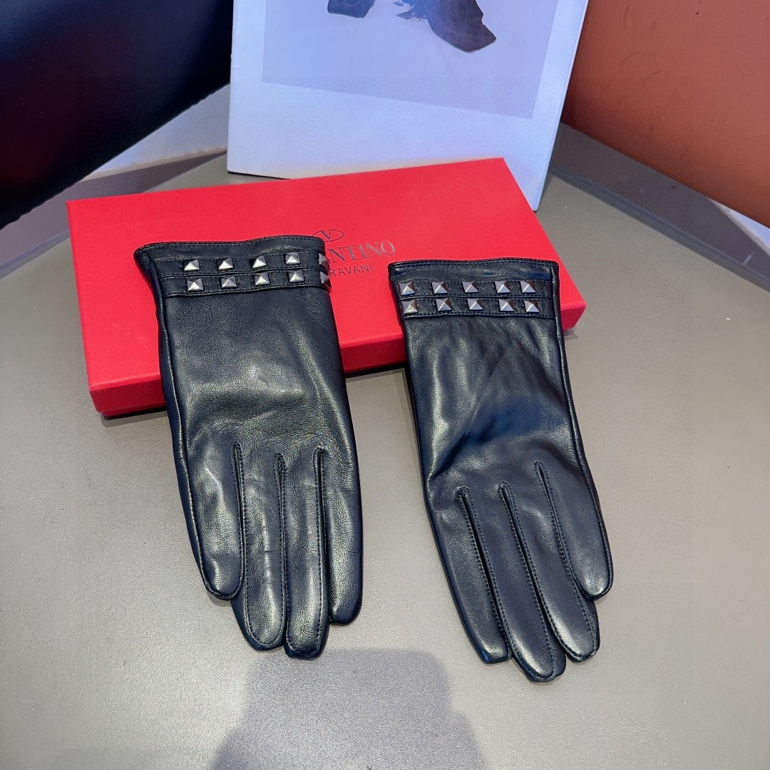 💰250 VALENTINO WOMEN’S SHEEPSKIN GLOVES, FASHION GLOVES, WARM INSIDE OF AUTUMN AND WINTER - 图片 4
