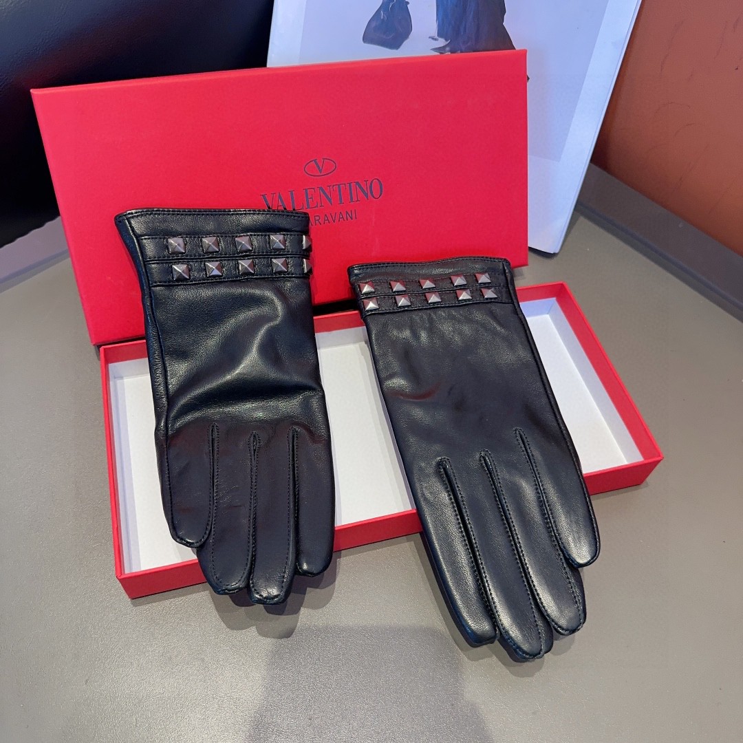 💰250 VALENTINO WOMEN’S SHEEPSKIN GLOVES, FASHION GLOVES, WARM INSIDE OF AUTUMN AND WINTER - 图片 5