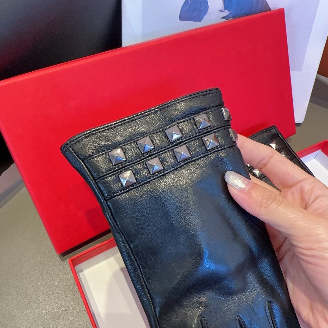 💰250 VALENTINO WOMEN’S SHEEPSKIN GLOVES, FASHION GLOVES, WARM INSIDE OF AUTUMN AND WINTER - 图片 8