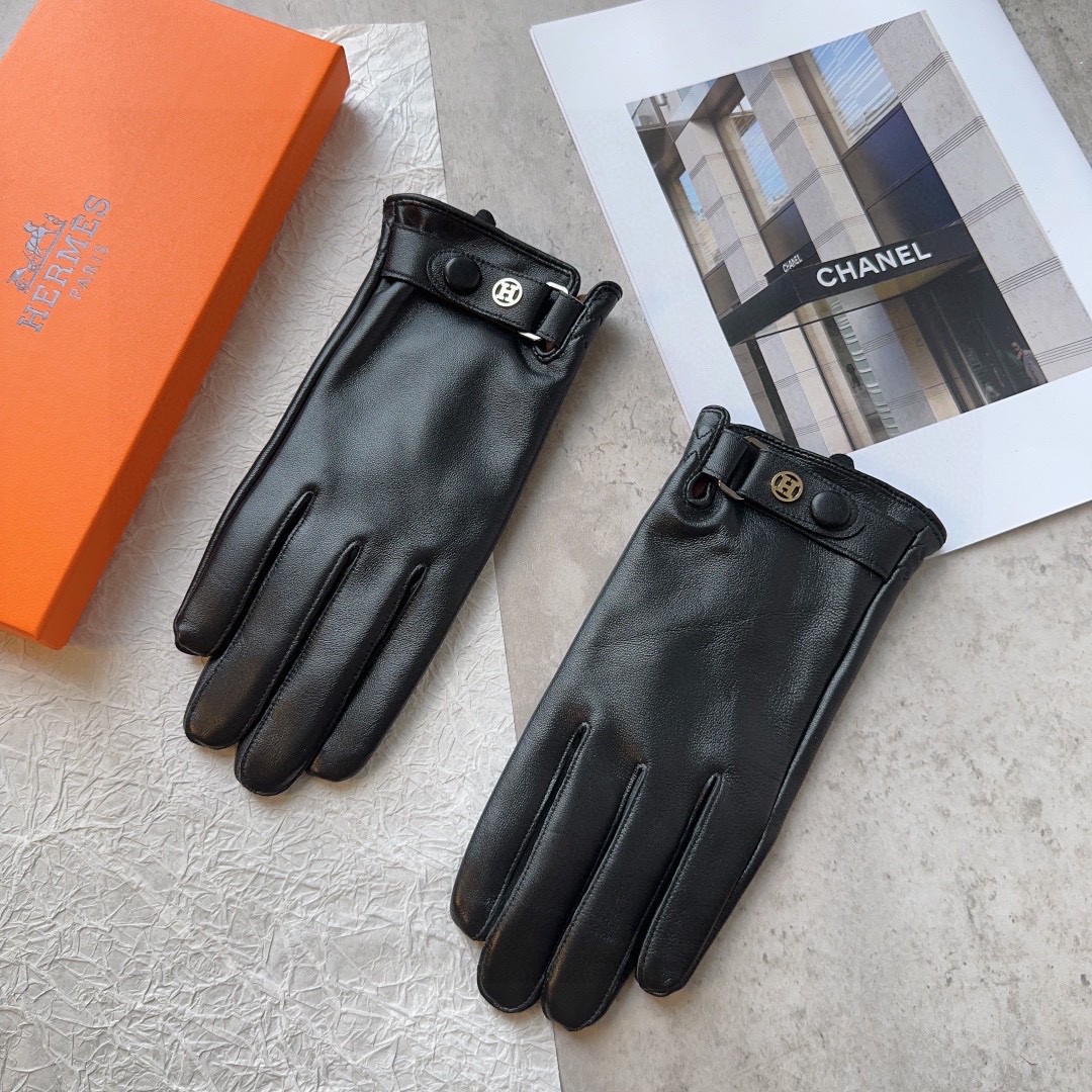 Fashionable EMAS Lambskin Gloves for Fall and Winter, Cozy and Soft, Sizes L and XL - 图片 3