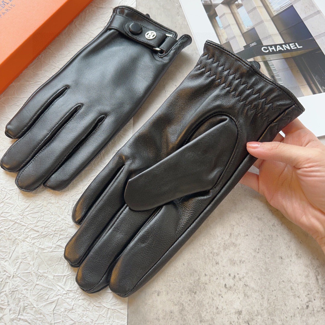 Fashionable EMAS Lambskin Gloves for Fall and Winter, Cozy and Soft, Sizes L and XL - 图片 5